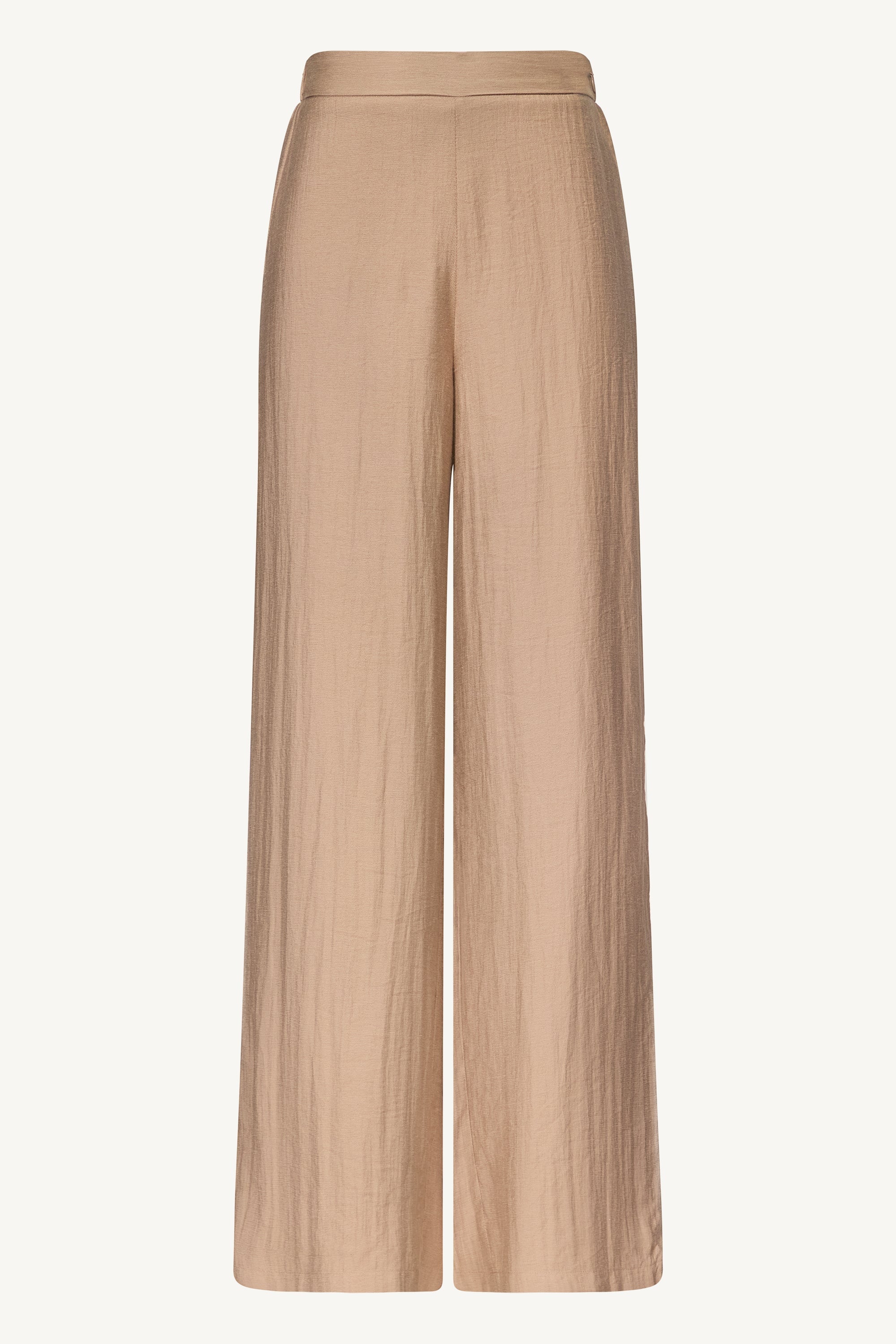 Linen Blend Wide Leg Pants - Taupe Dresses Veiled