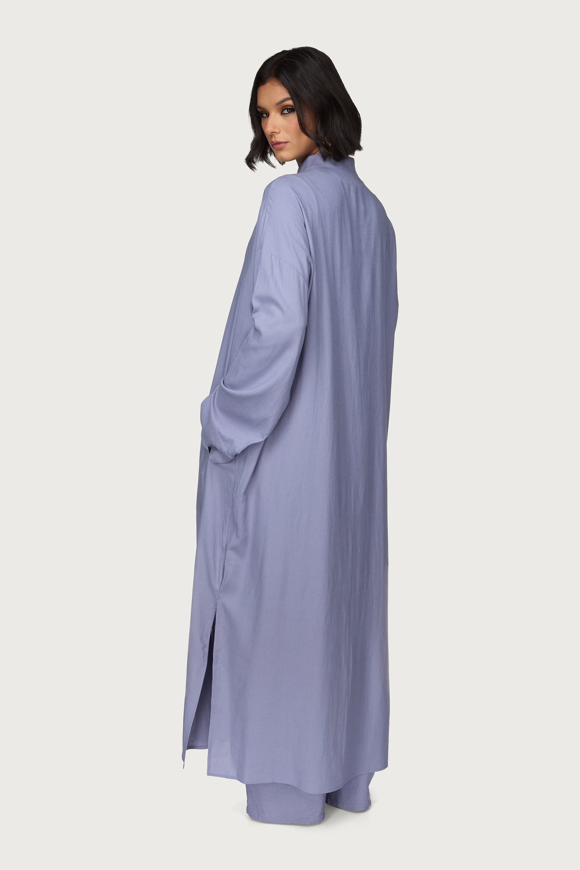 Linen Button Down Top & Pants Set - Dusk Abayas Veiled