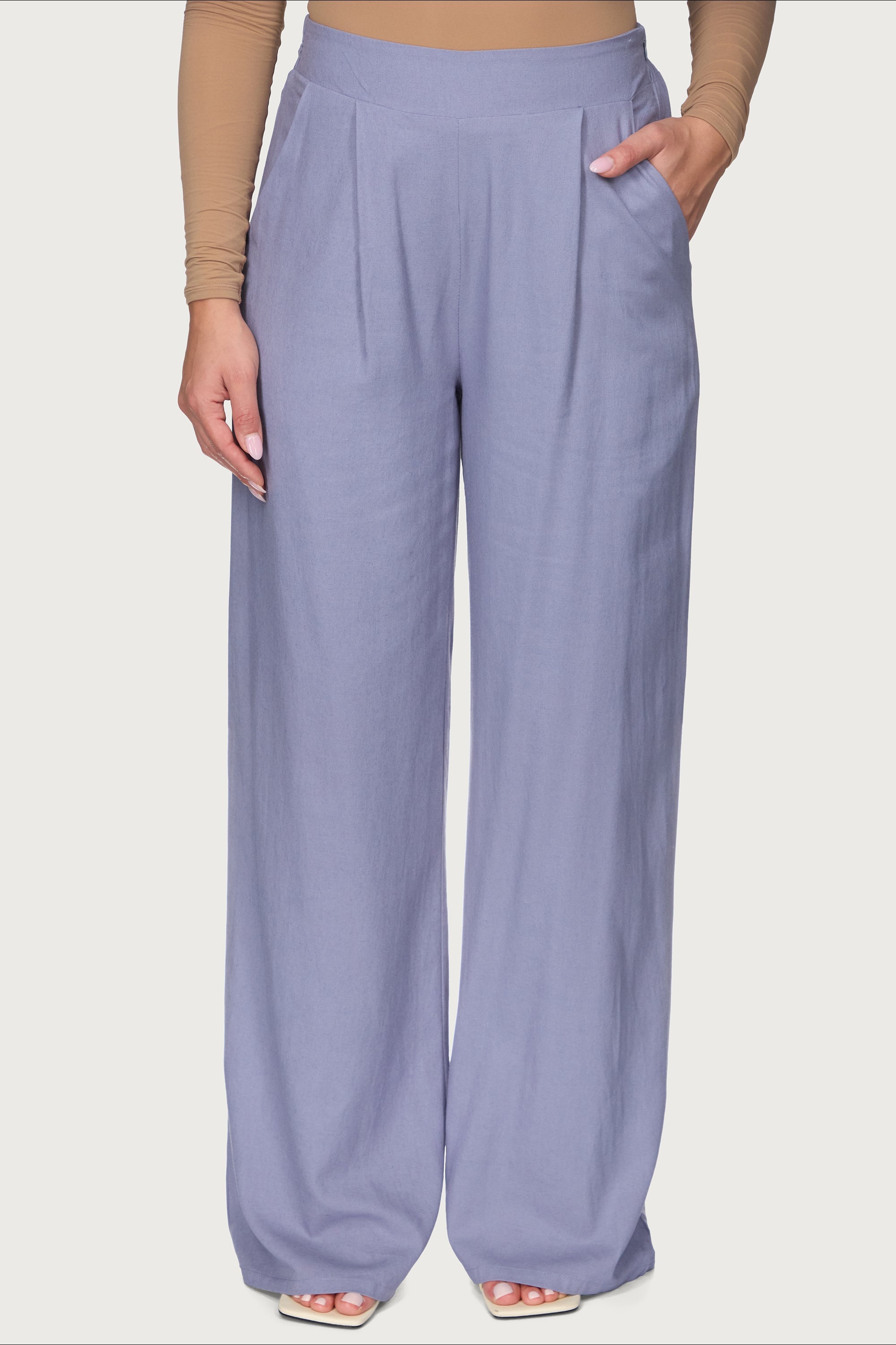 Linen Button Down Top & Pants Set - Dusk Abayas Veiled