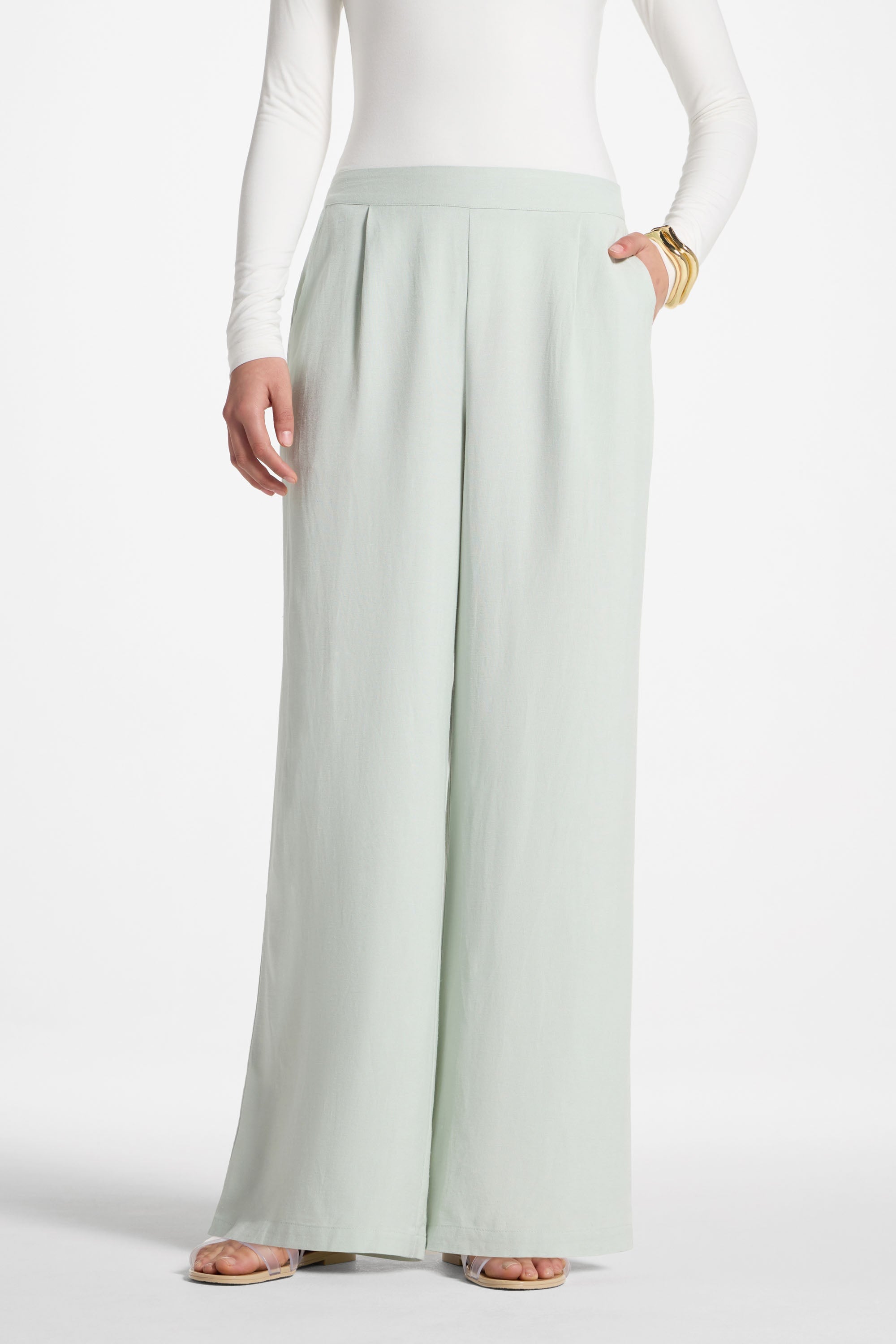Linen Wide Leg Pants Abayas Veiled