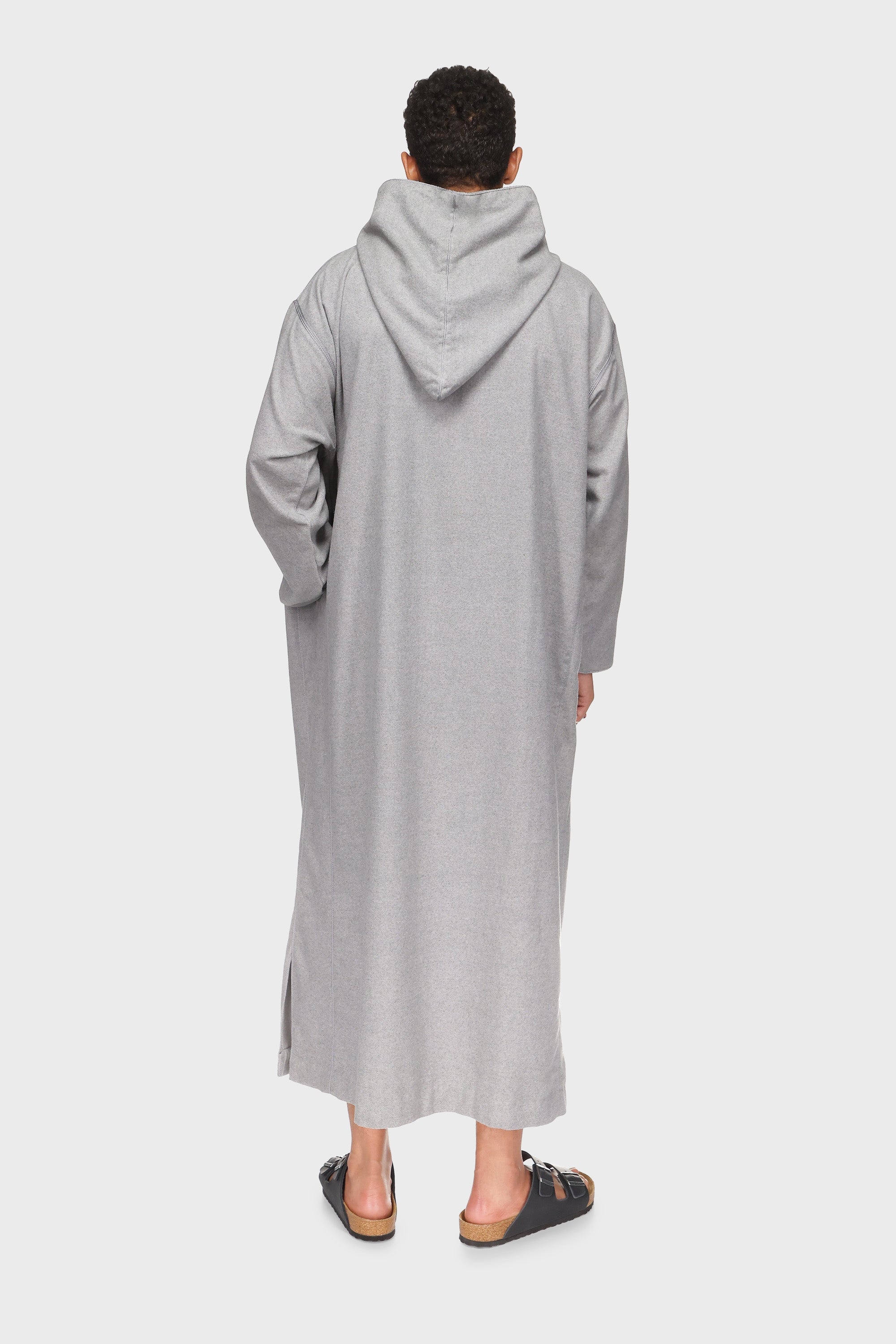 Liverpool Hooded Moroccan Thobe - Ash Grey Mens Veiled