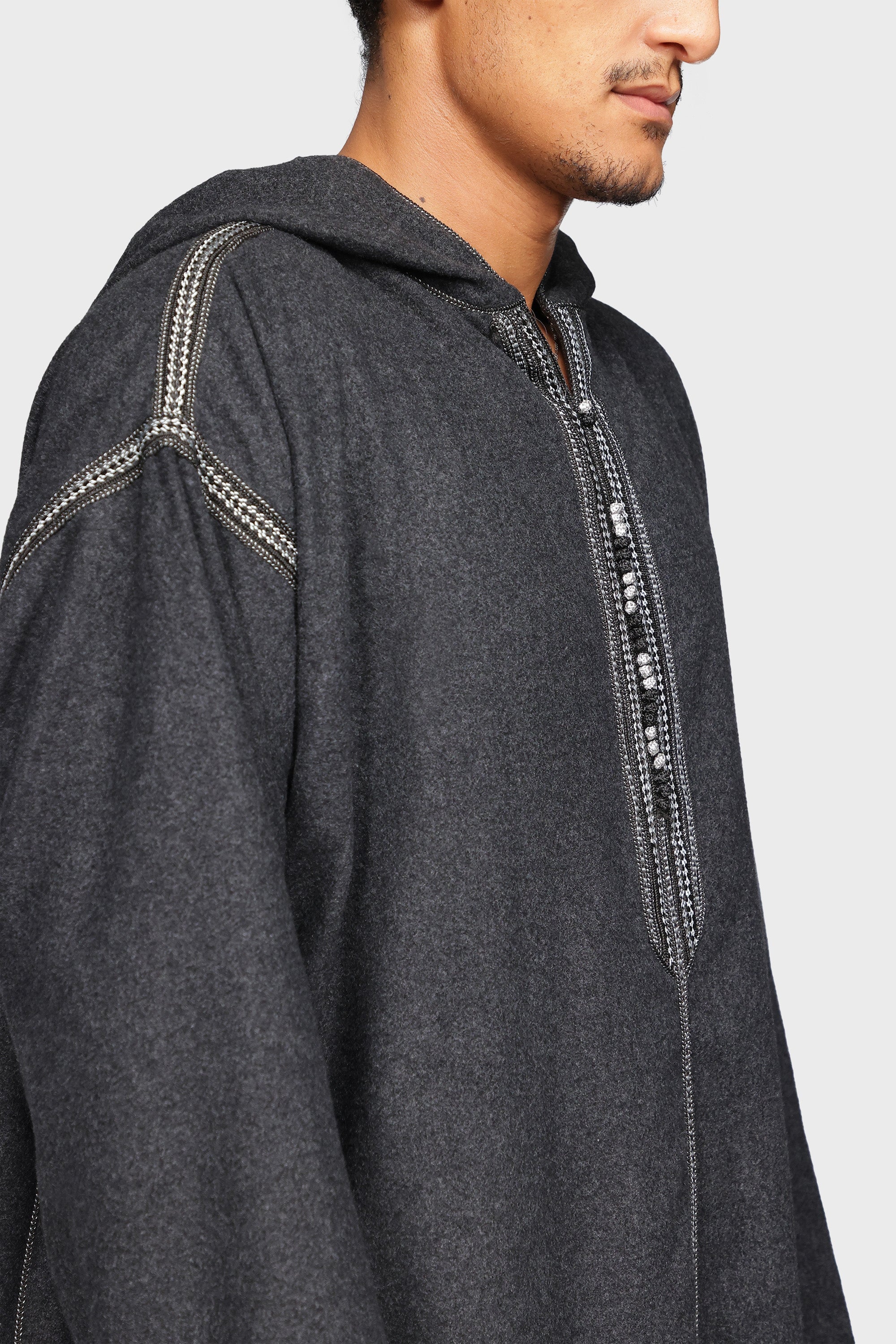 Liverpool Hooded Moroccan Thobe - Dark Grey Mens Veiled