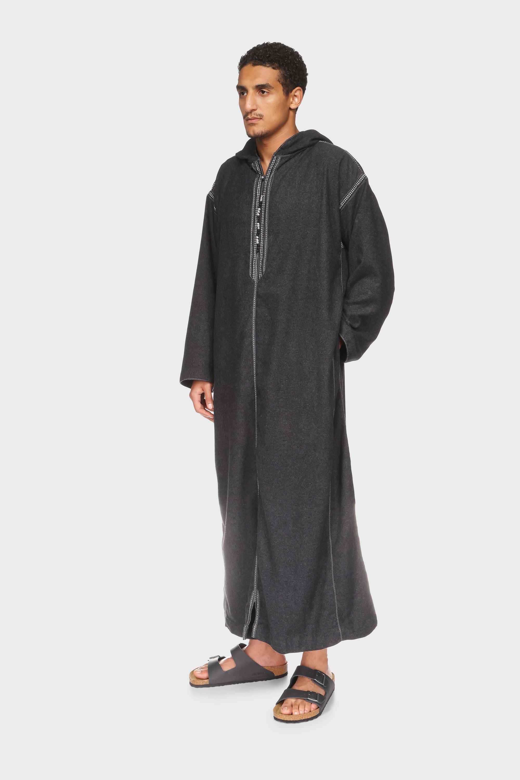 Liverpool Hooded Moroccan Thobe - Dark Grey Mens Veiled