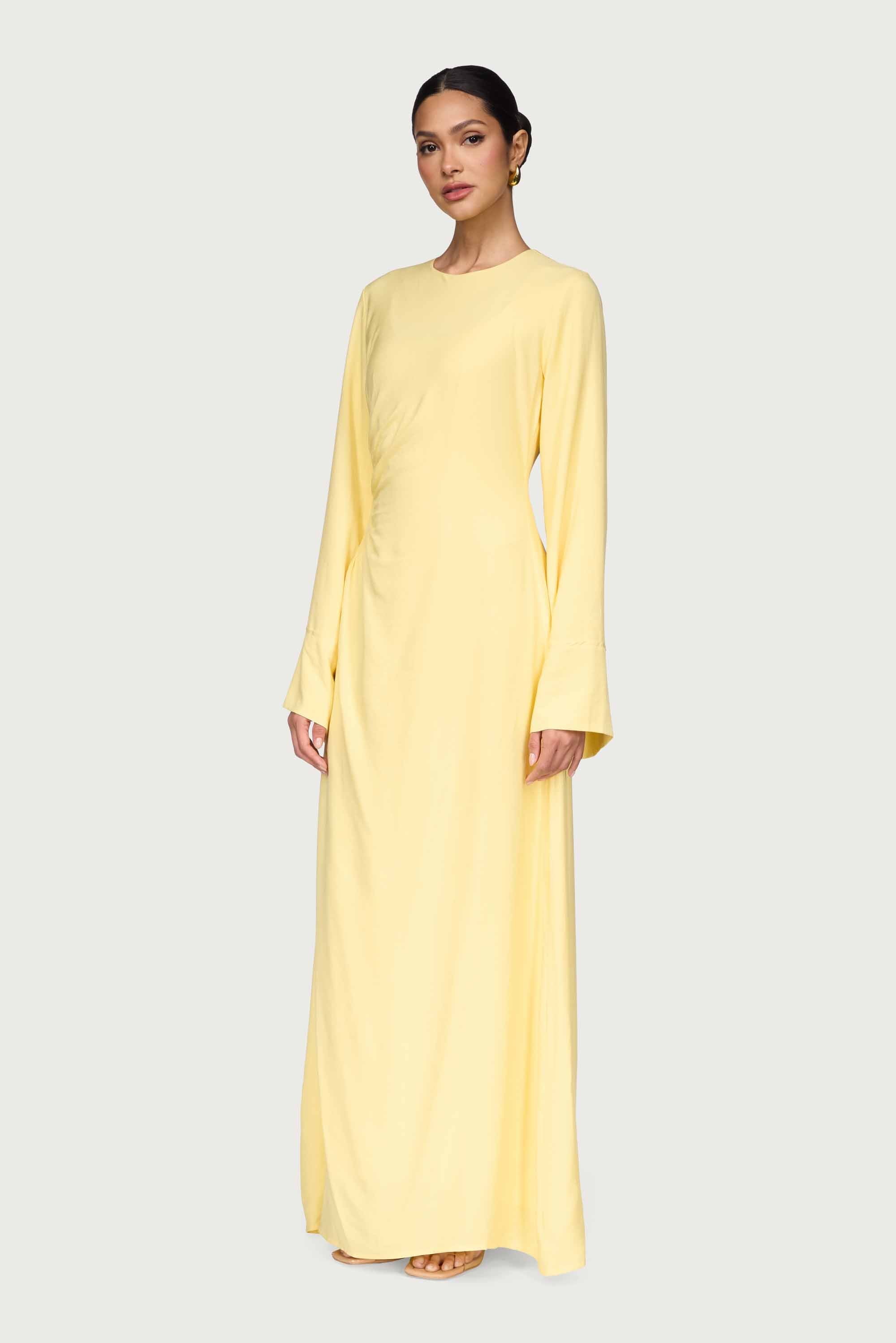 Mais Asymmetric Maxi Dress - Limon Dresses Veiled
