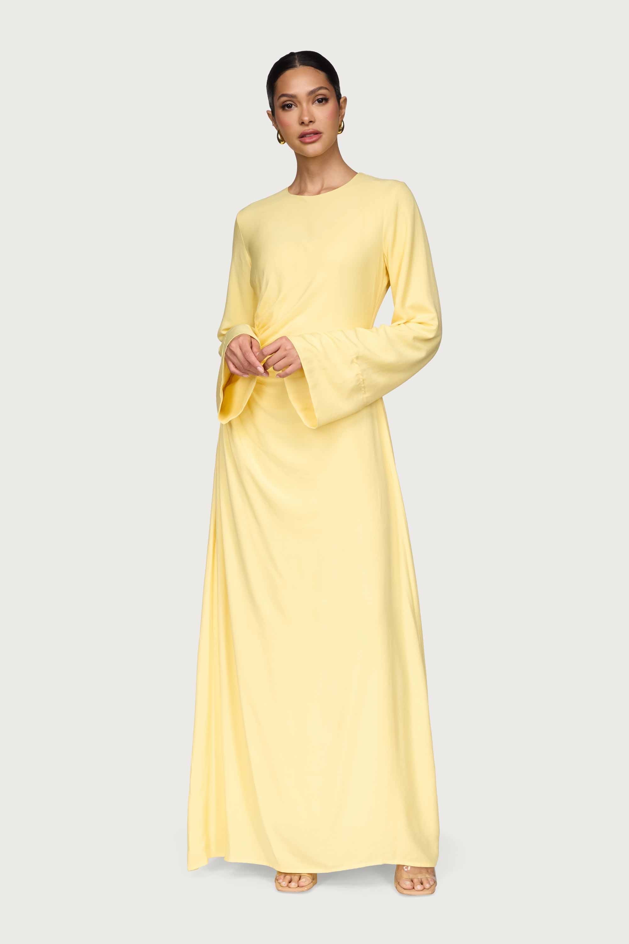 Mais Asymmetric Maxi Dress - Limon Dresses Veiled