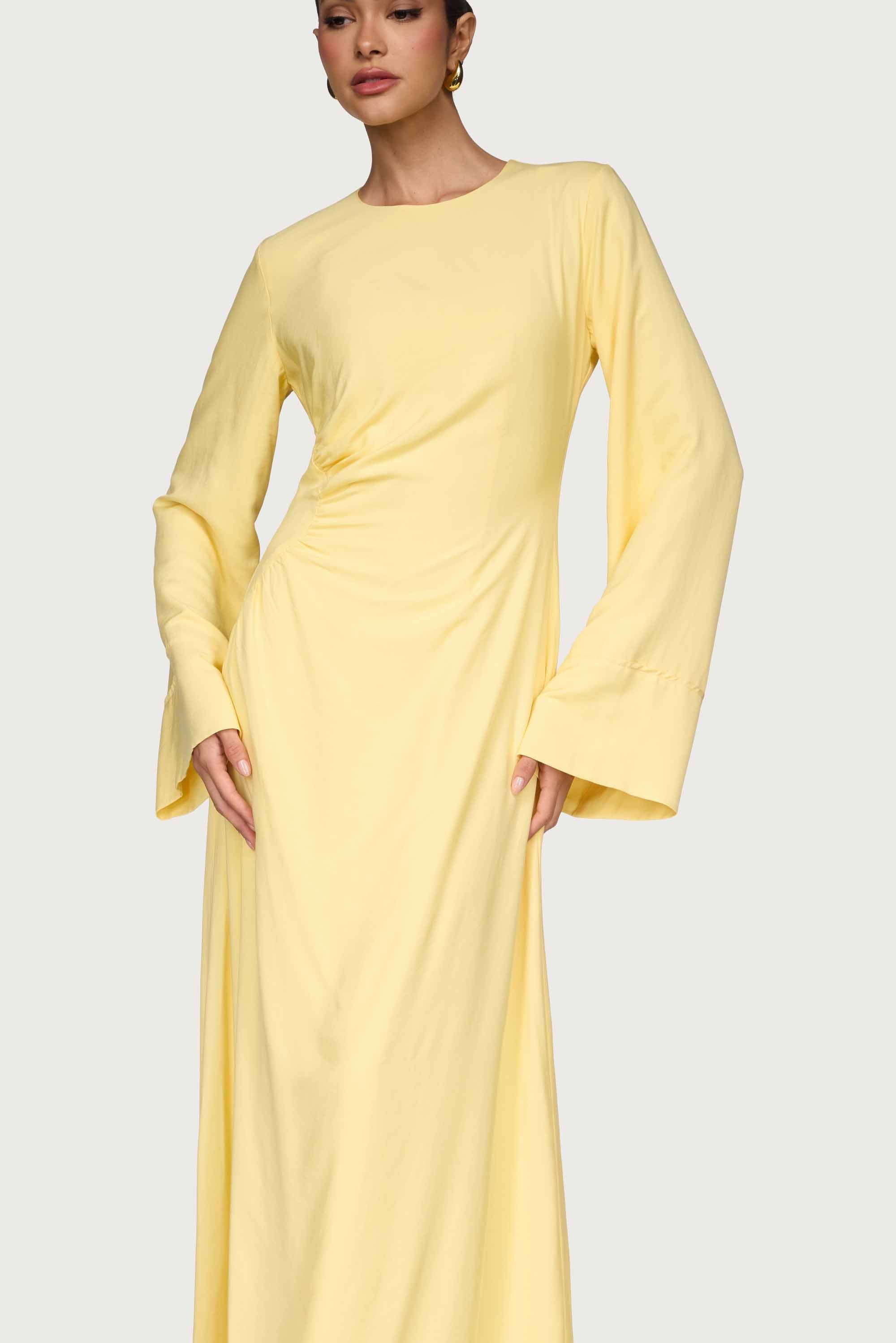 Mais Asymmetric Maxi Dress - Limon Dresses Veiled