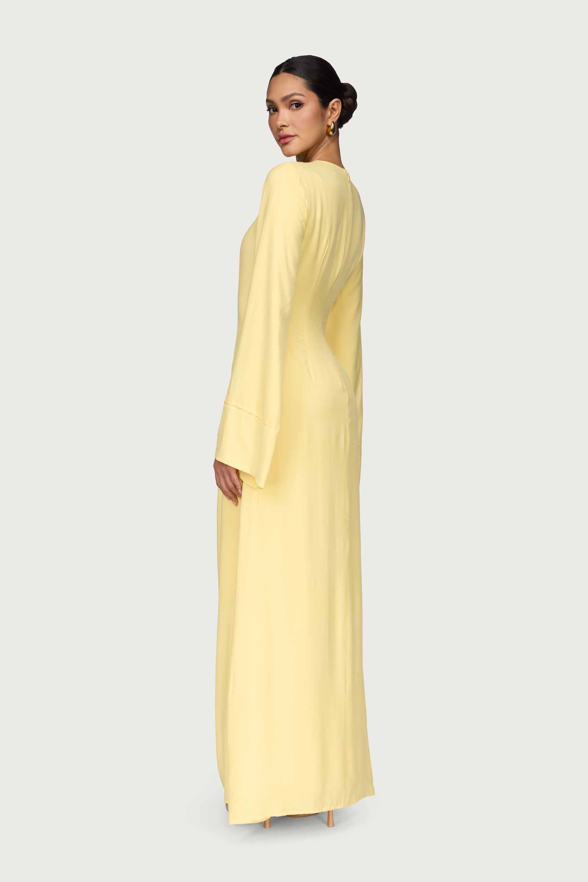 Mais Asymmetric Maxi Dress - Limon Dresses Veiled