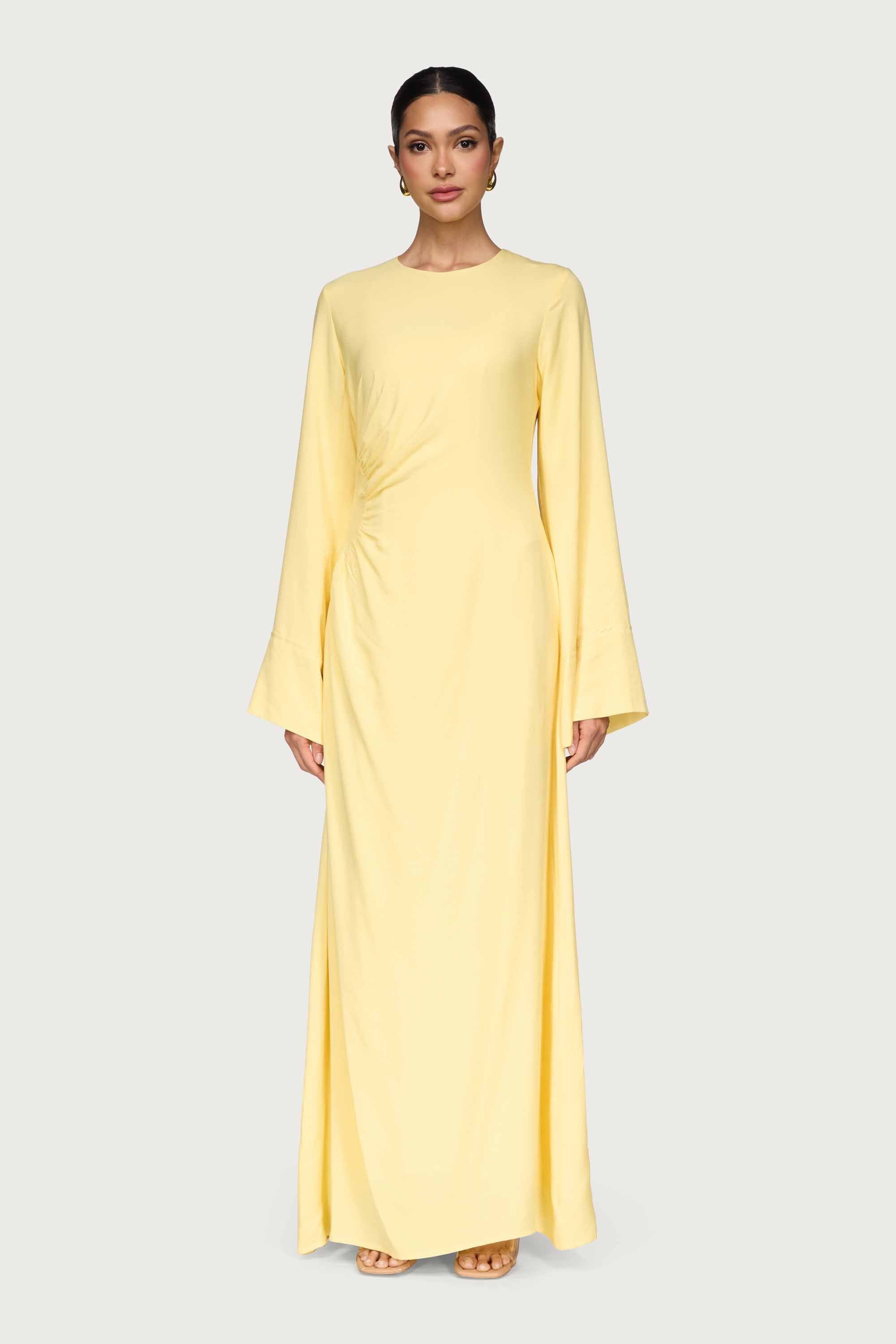 Mais Asymmetric Maxi Dress - Limon Dresses Veiled