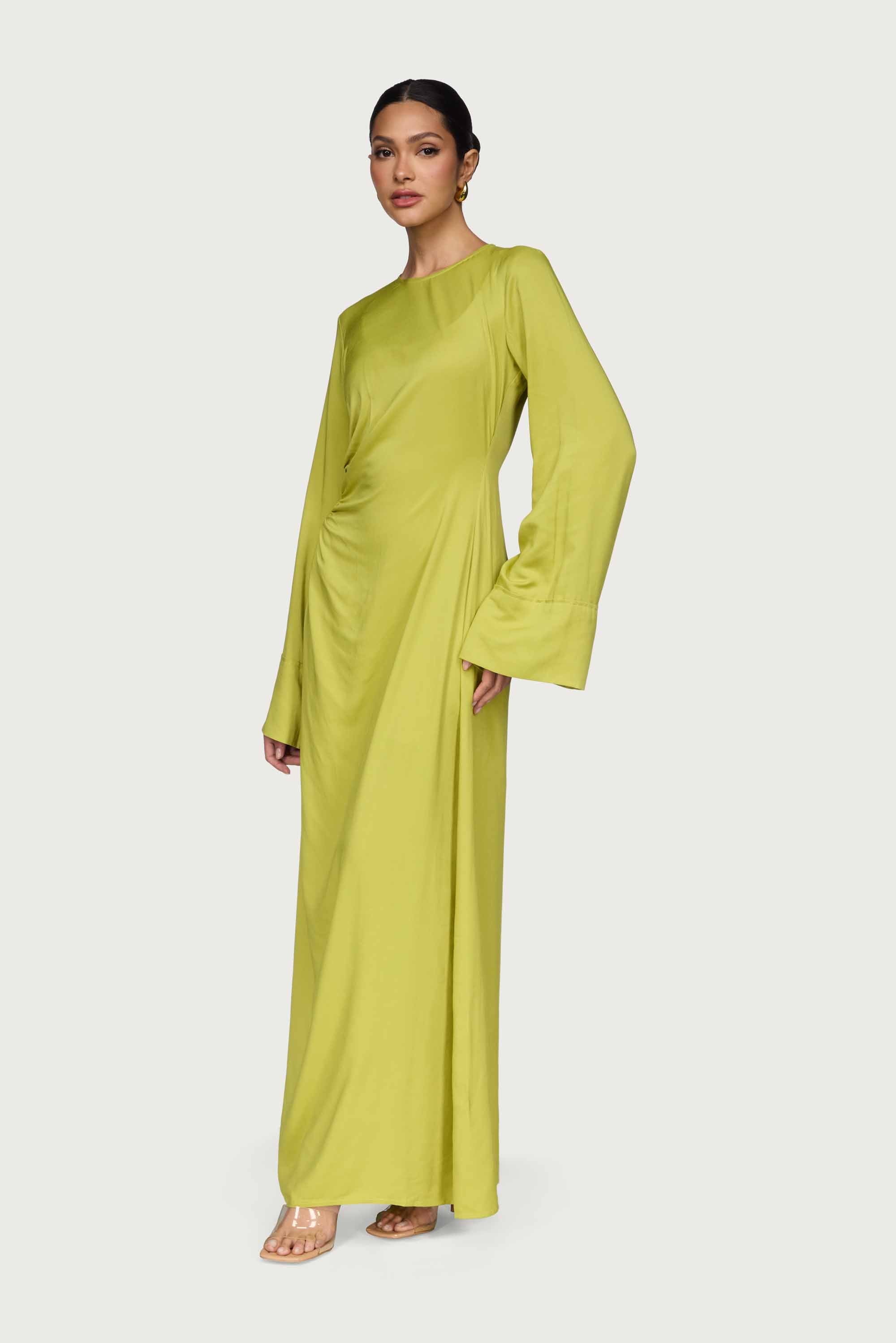 Mais Asymmetric Maxi Dress - Pear Dresses Veiled