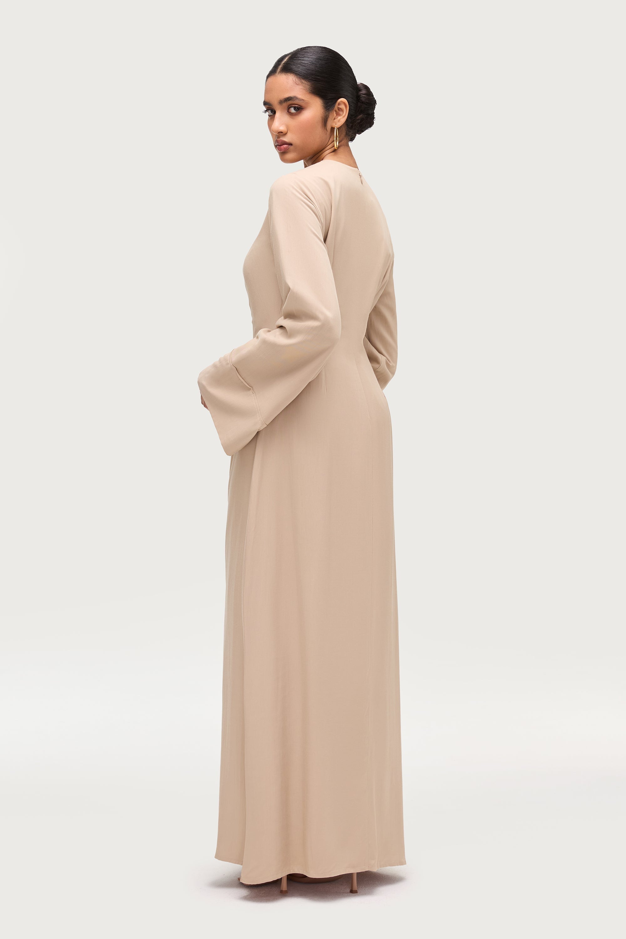 Mais Asymmetric Maxi Dress - Sand Dresses Veiled