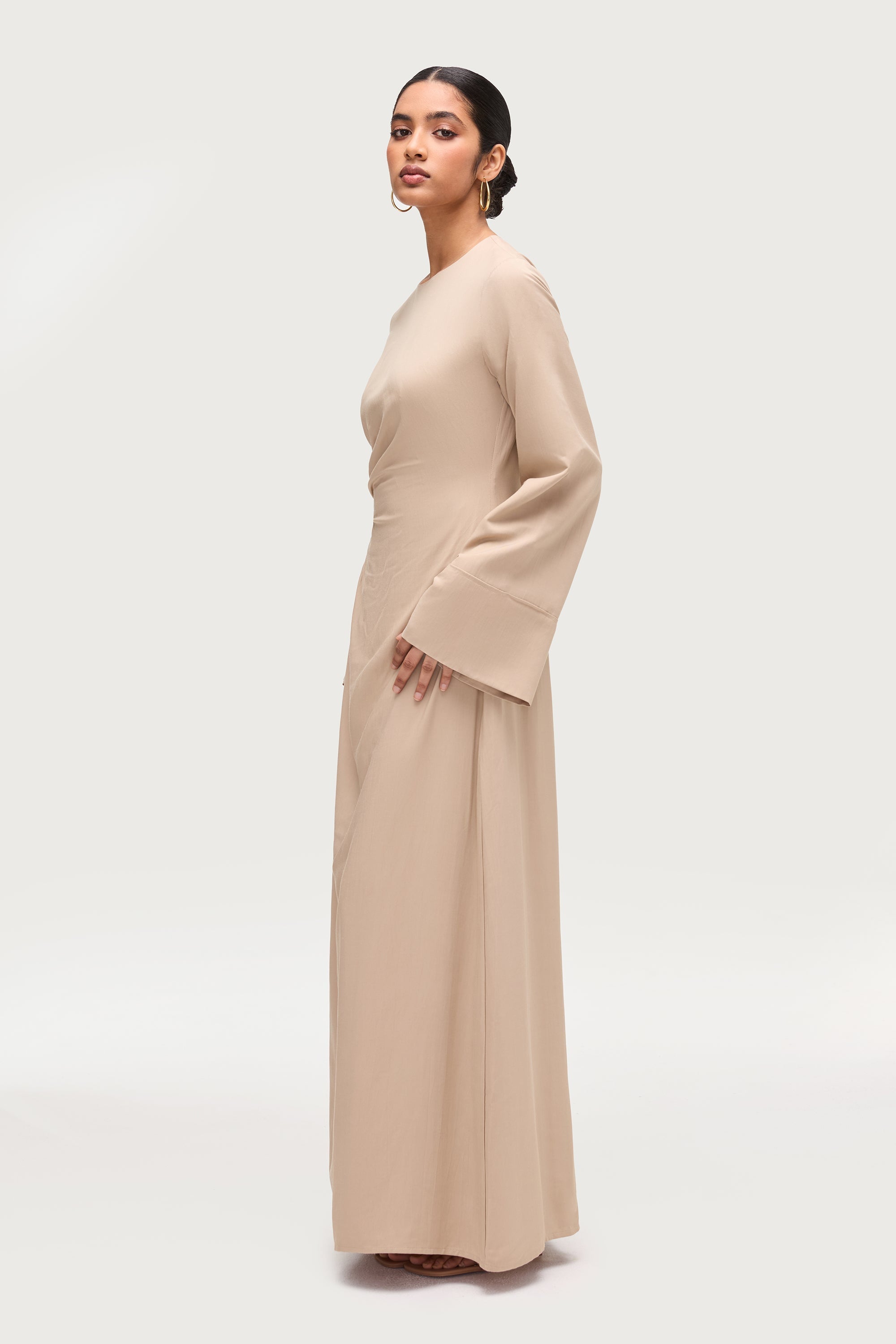Mais Asymmetric Maxi Dress - Sand Dresses Veiled