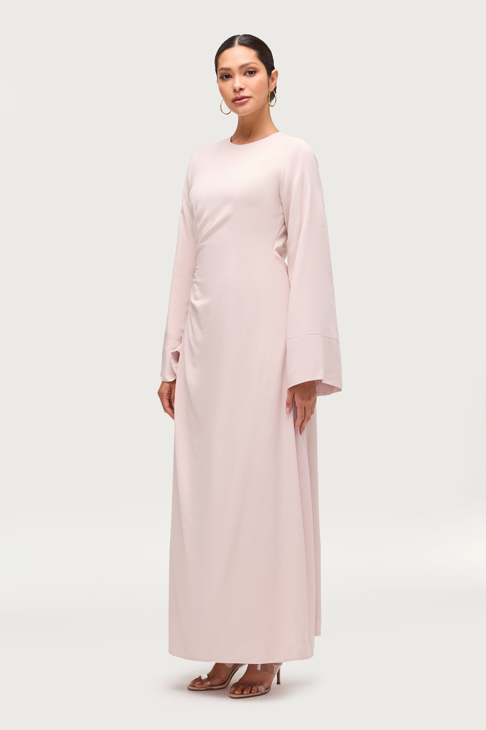 Mais Asymmetric Maxi Dress - Soft Pink Dresses Veiled