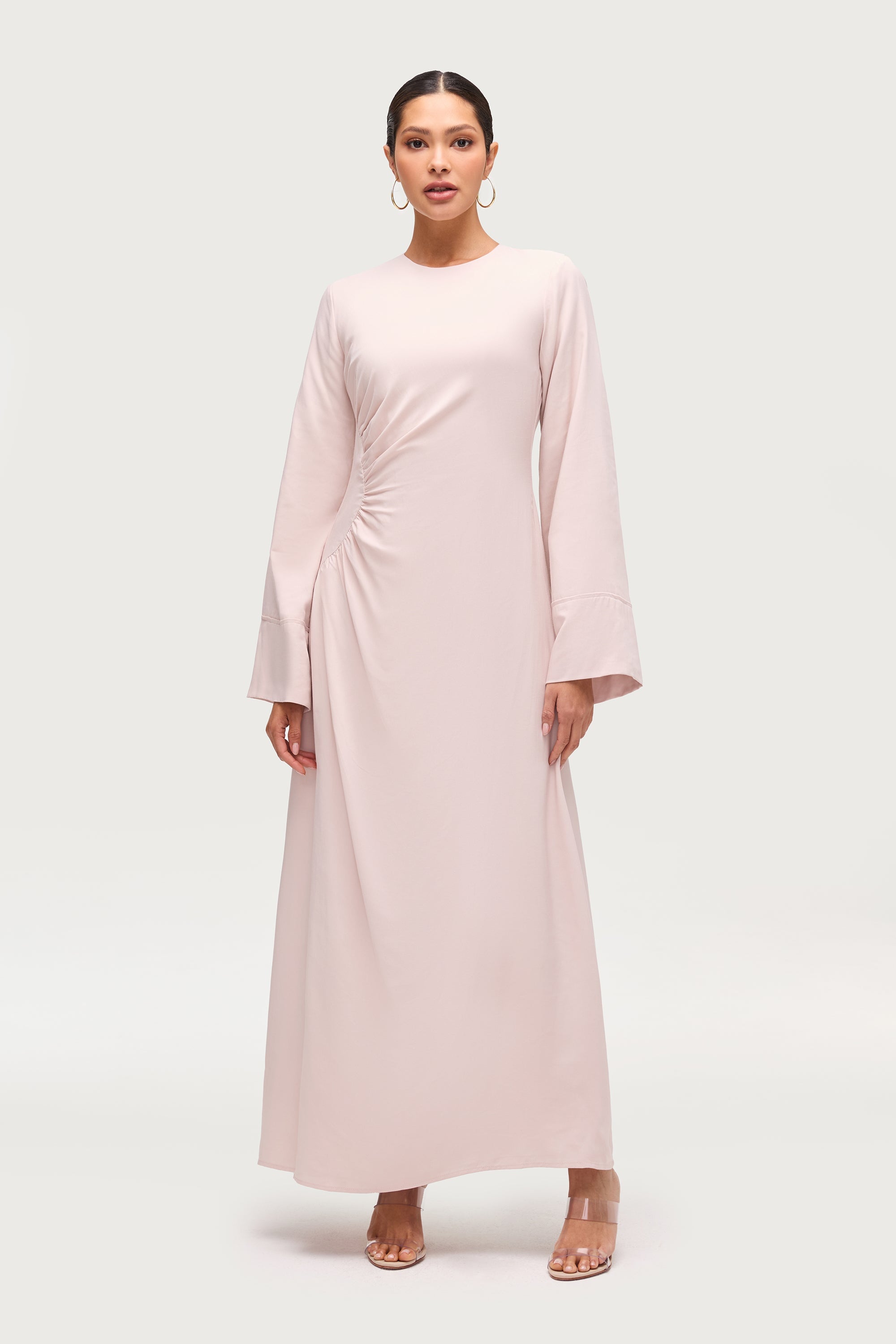 Mais Asymmetric Maxi Dress - Soft Pink Dresses Veiled