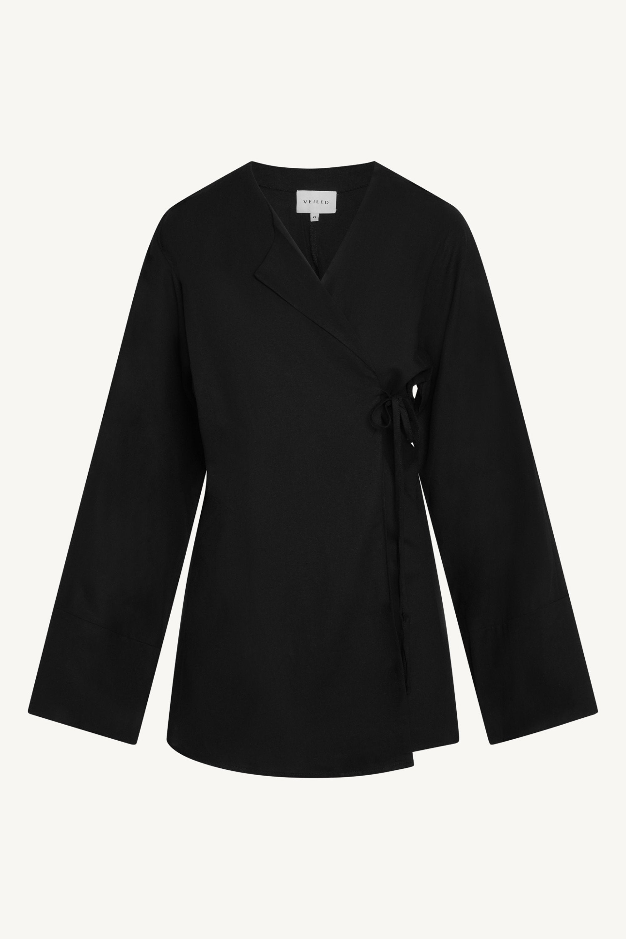 Maya Linen Matching Top & Pants Set - Black Abayas Veiled