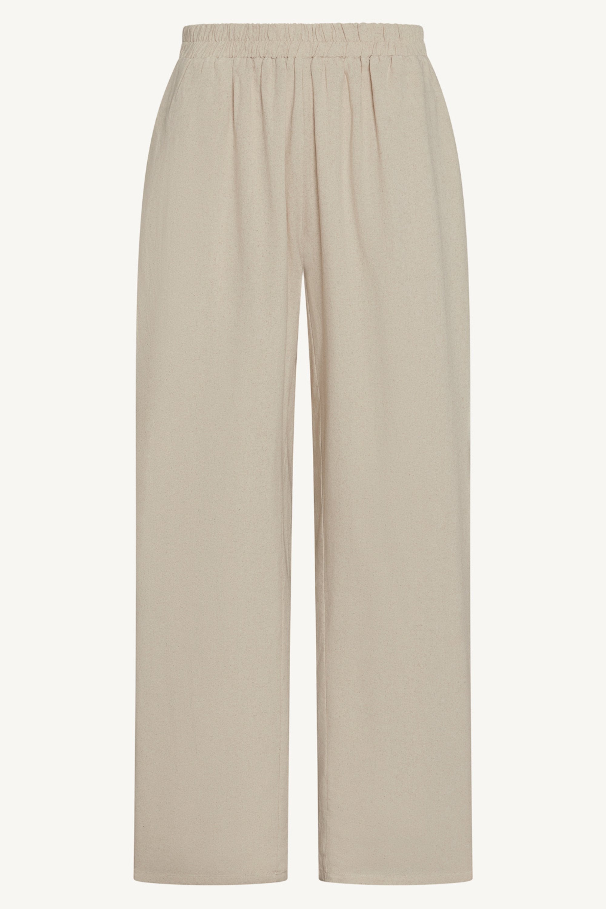 Maya Linen Matching Top & Pants Set - Off White Abayas Veiled