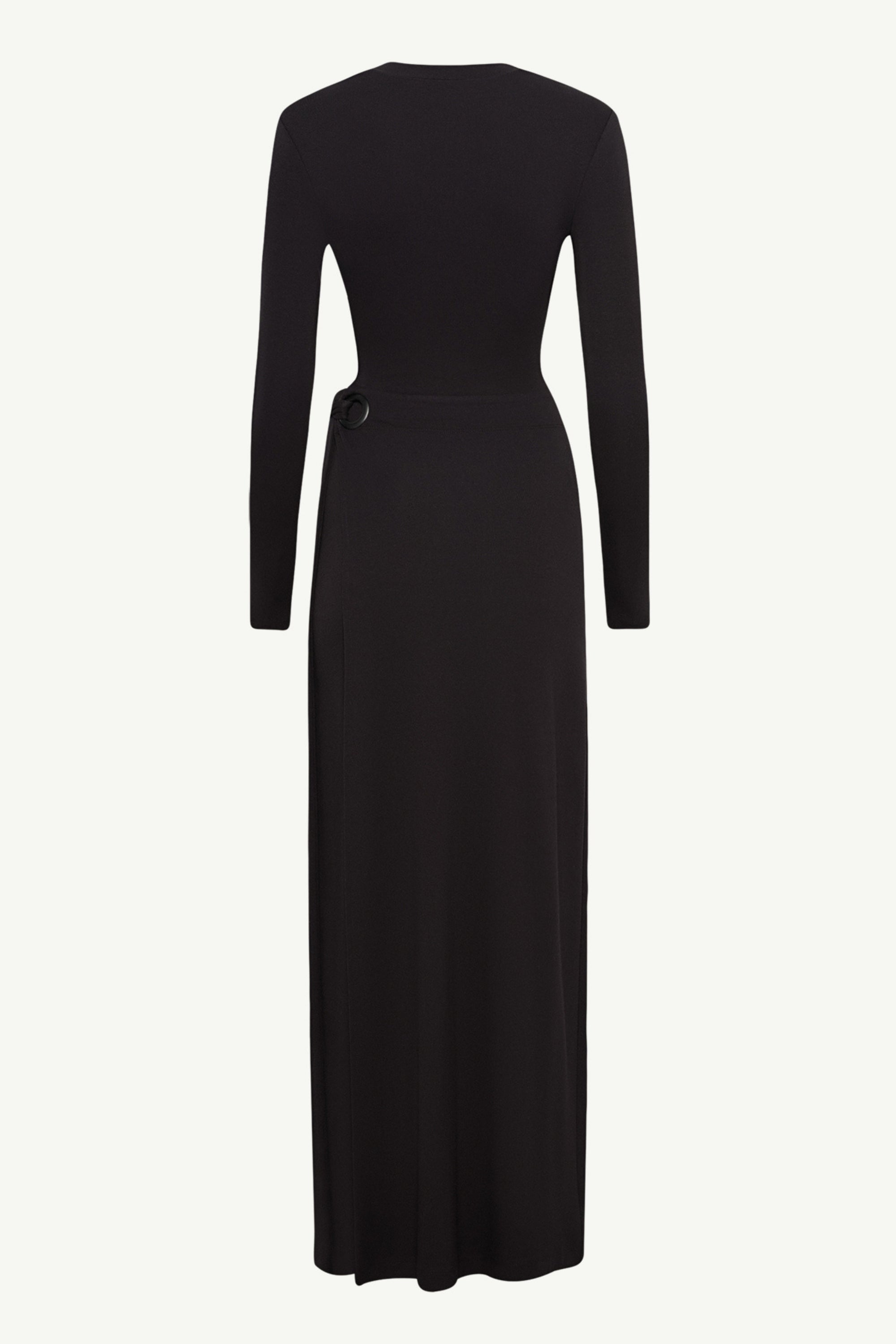 Melissa Jersey Maxi Dress with Wrap Skirt - Black Clothing saigonodysseyhotel 