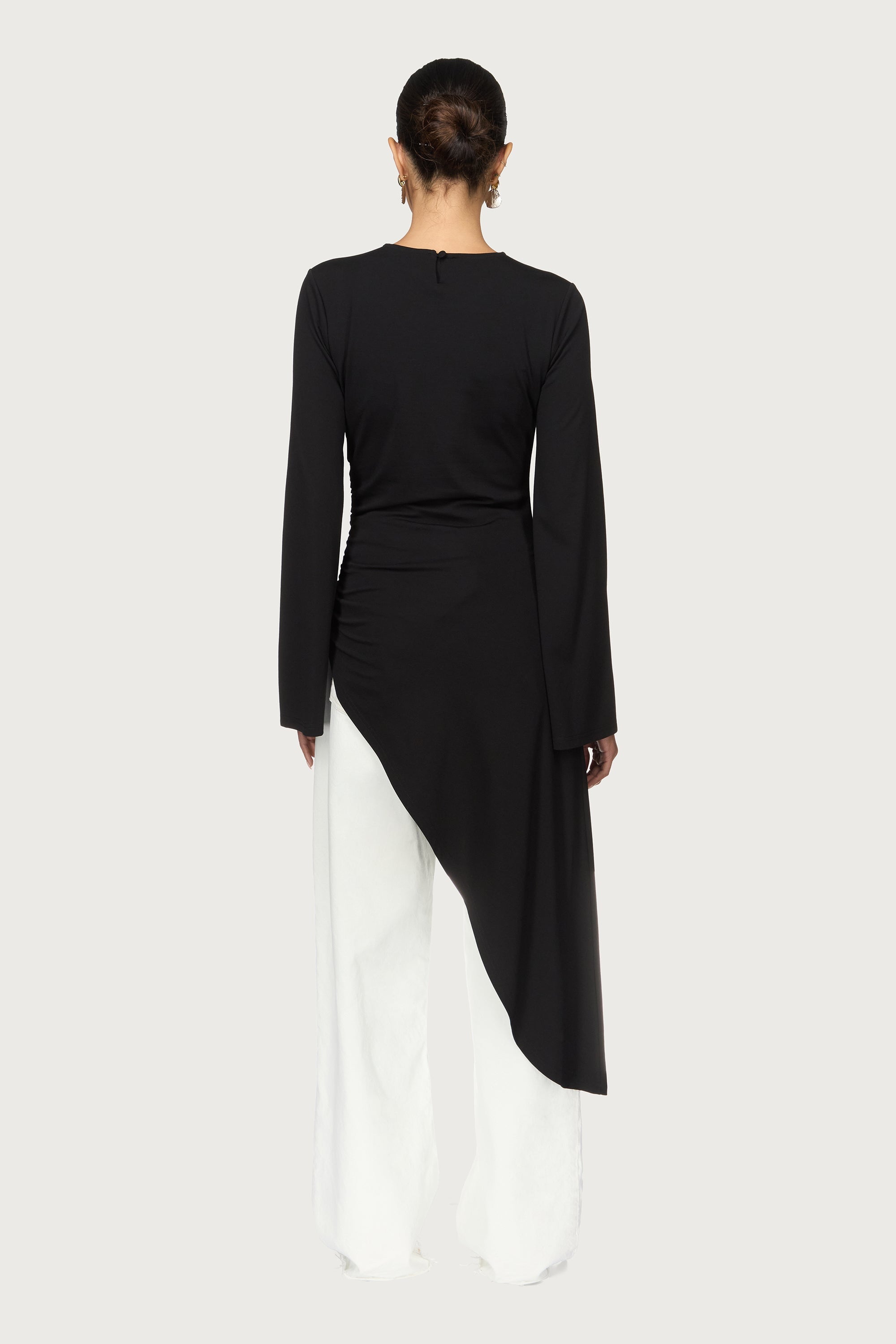 Midi Tunic Top - Black Abayas Veiled
