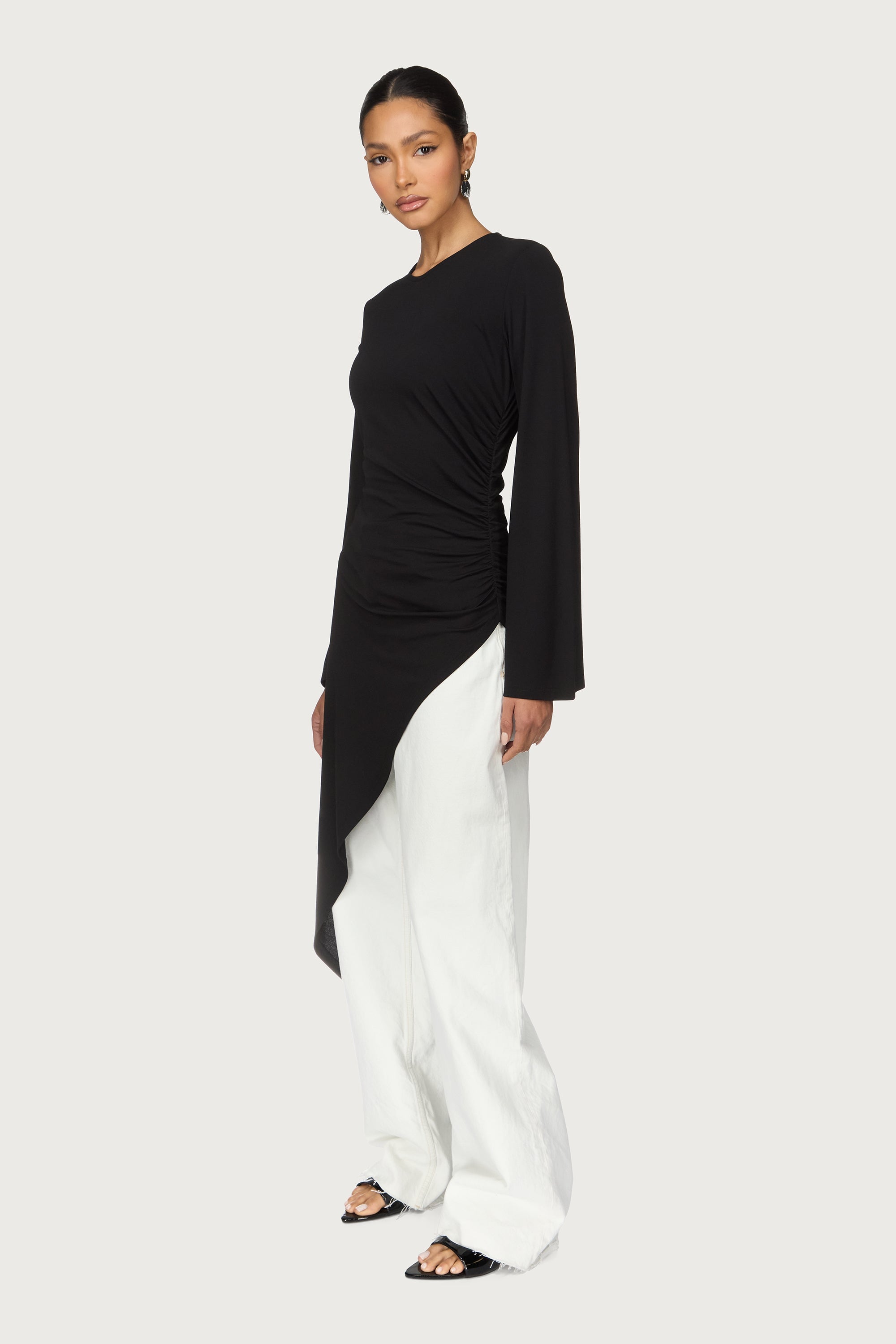 Midi Tunic Top - Black Abayas Veiled