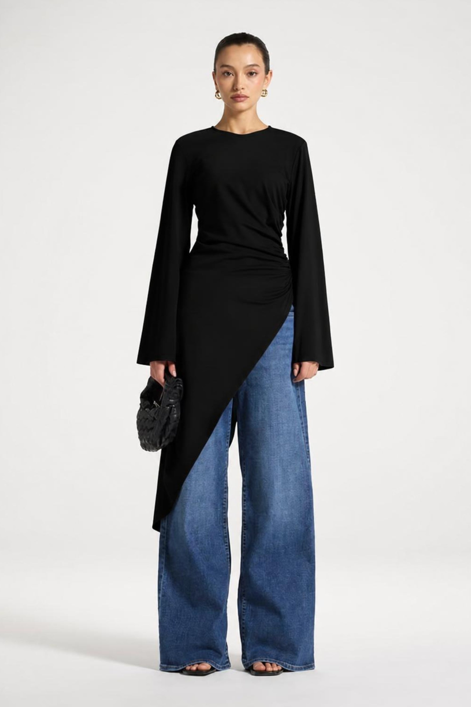 Midi Tunic Top - Black Abayas Veiled
