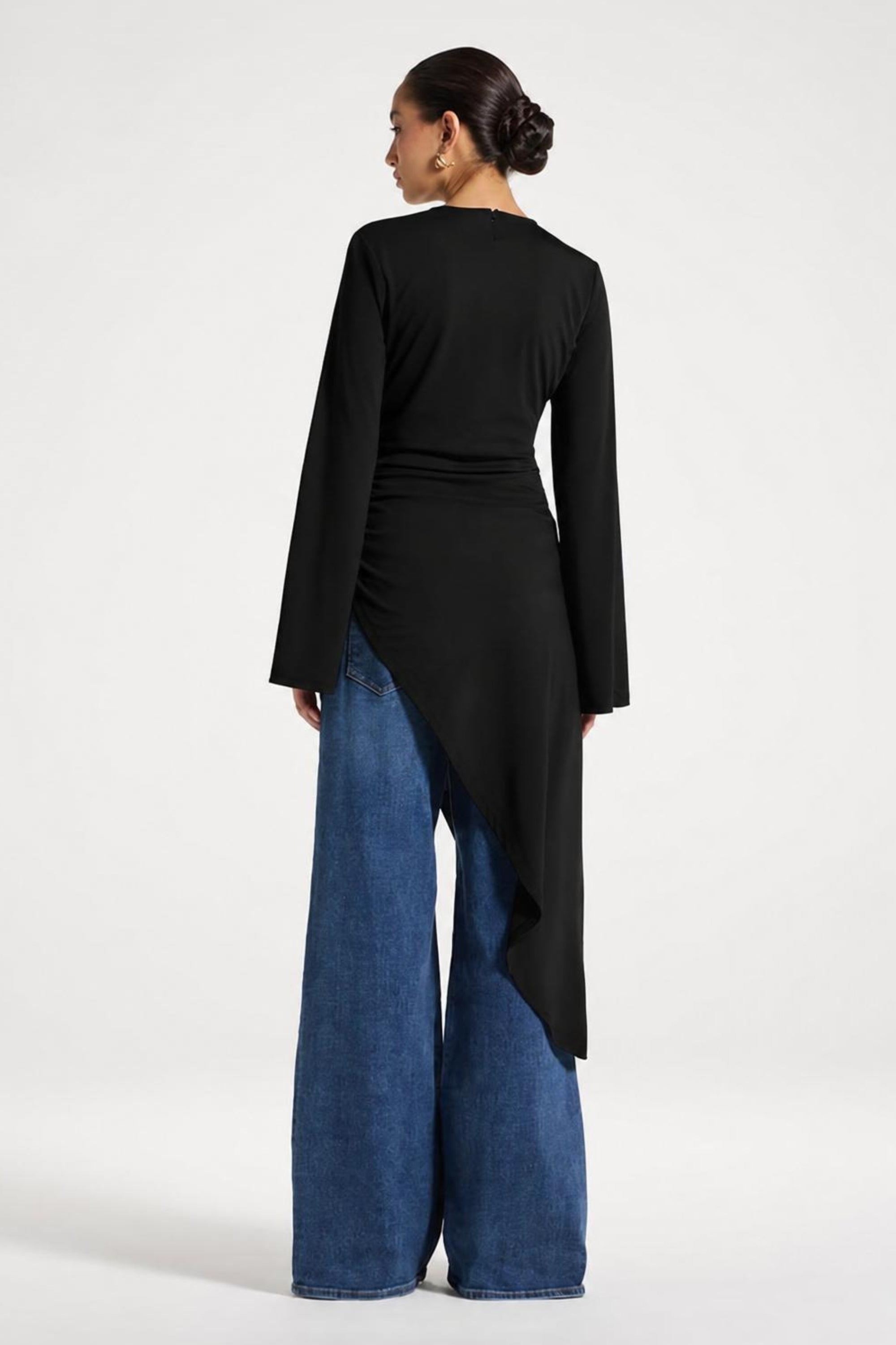 Midi Tunic Top - Black Abayas Veiled