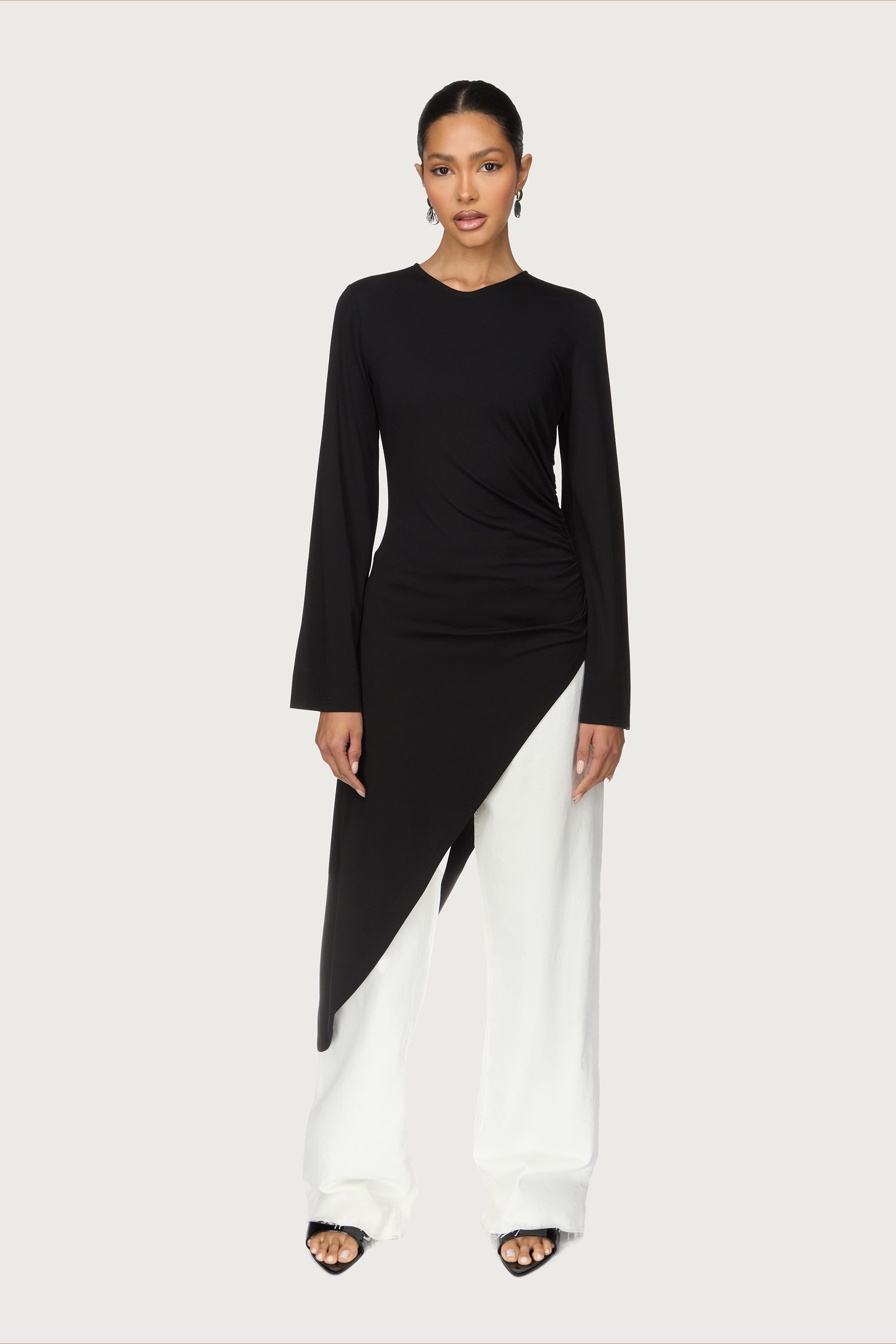 Midi Tunic Top - Black Abayas Veiled