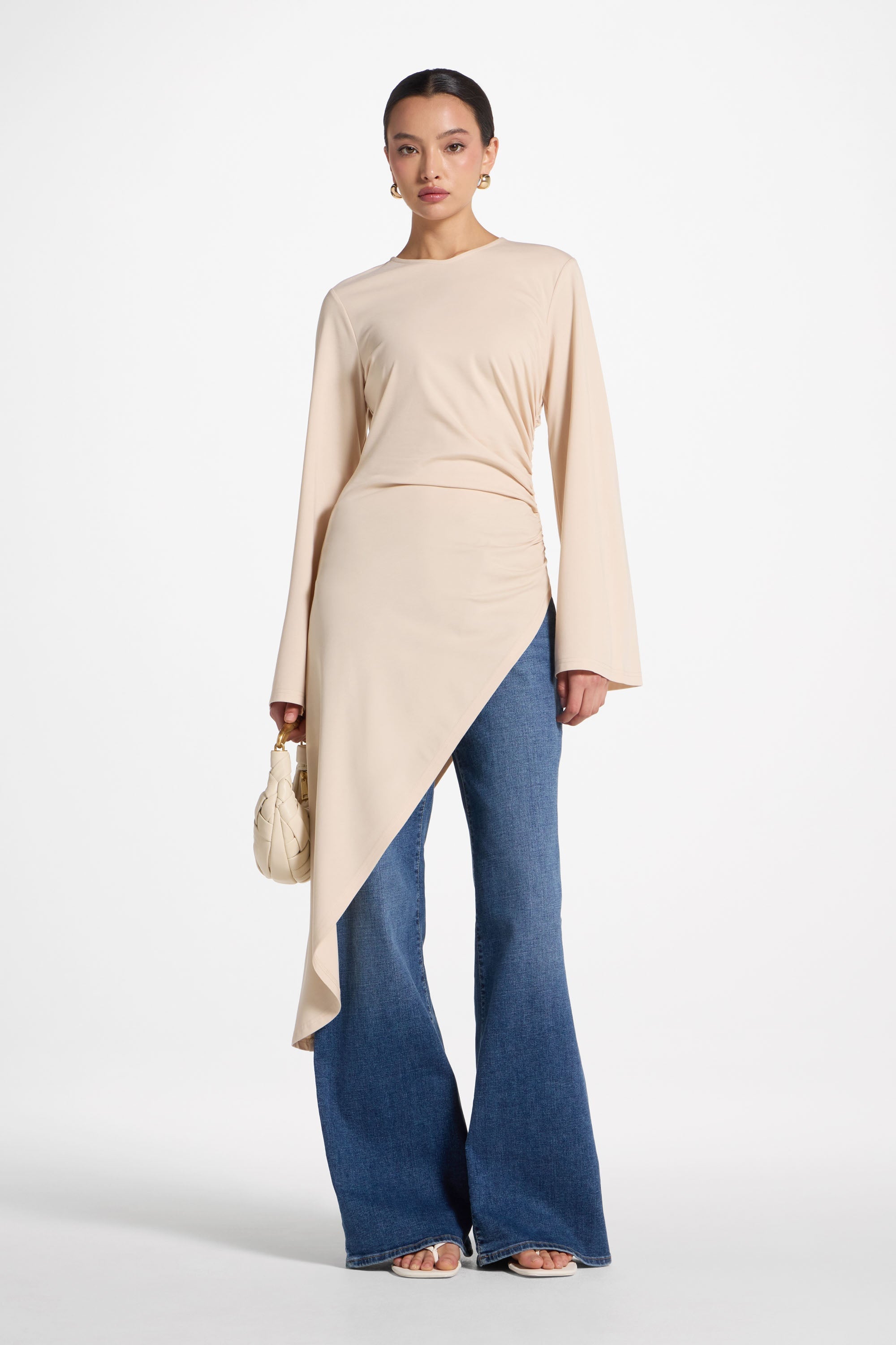 Midi Tunic Top - Bone Abayas Veiled