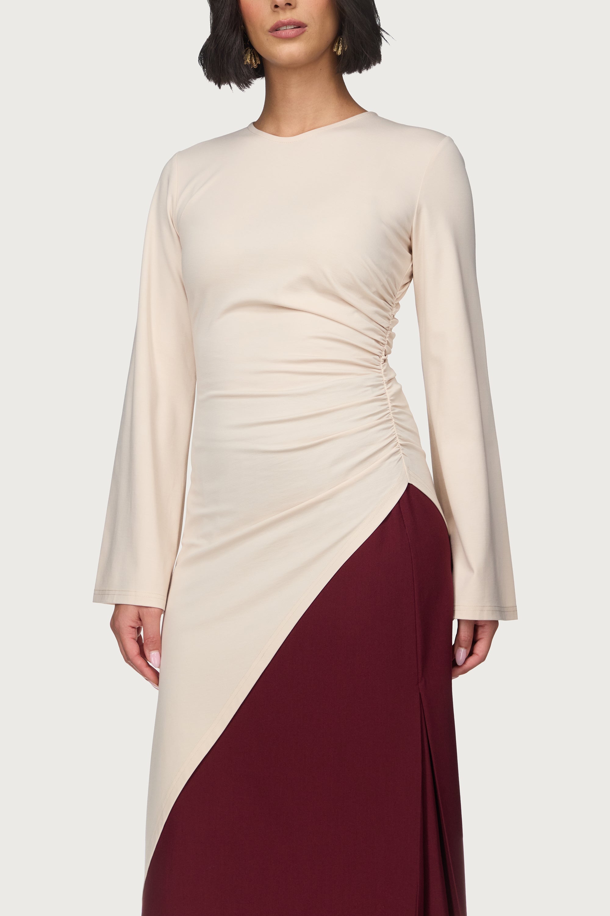 Midi Tunic Top - Bone Abayas Veiled