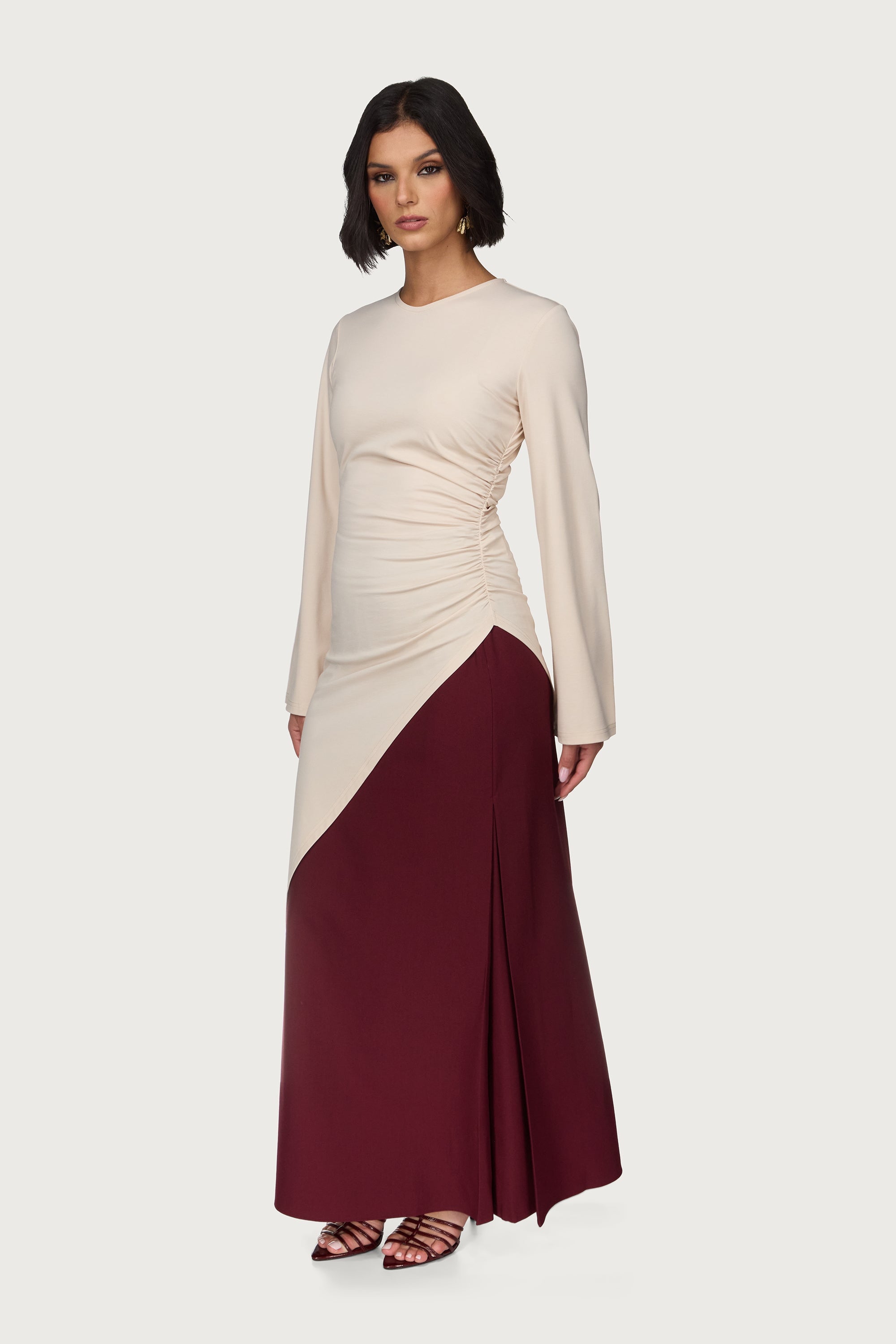Midi Tunic Top - Bone Abayas Veiled