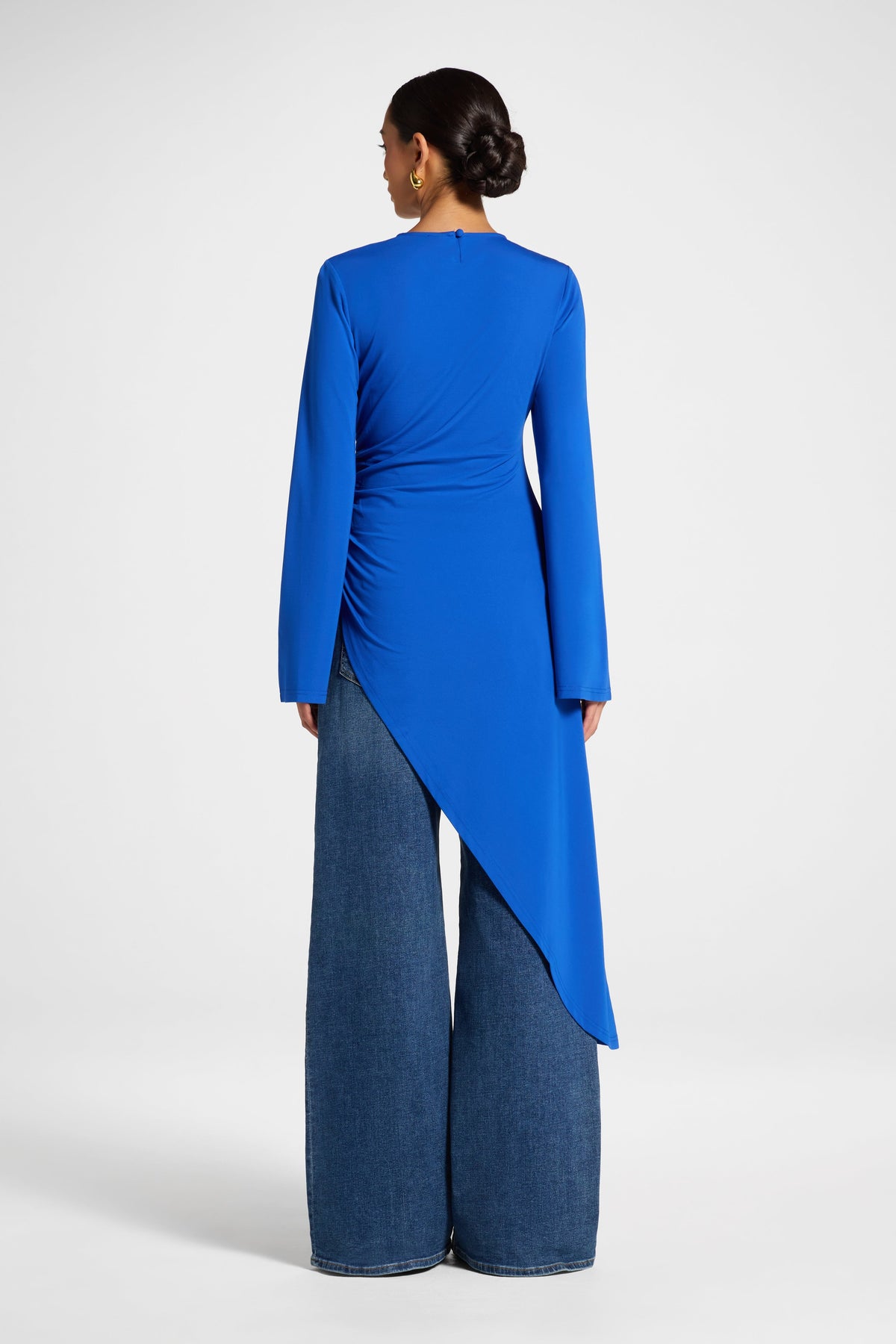 Midi Tunic Top - Electric Blue Veiled