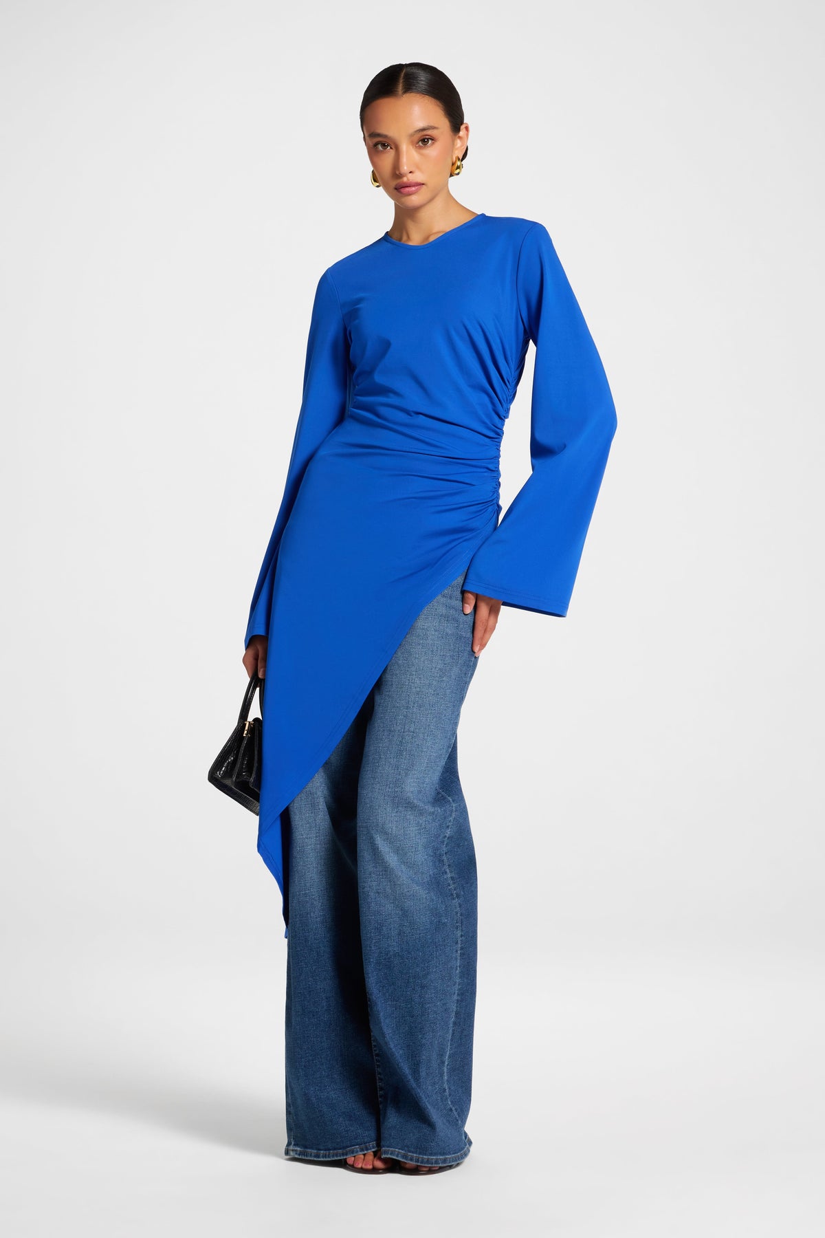 Midi Tunic Top - Electric Blue Veiled