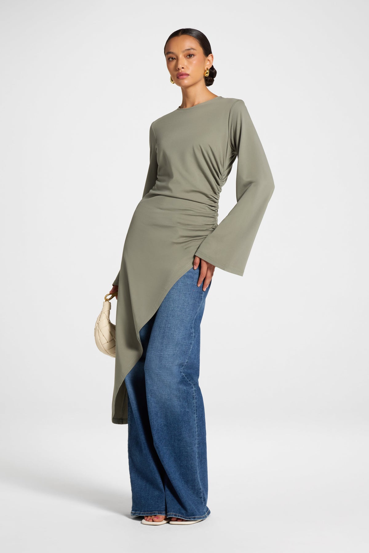 Midi Tunic Top - Sage Veiled