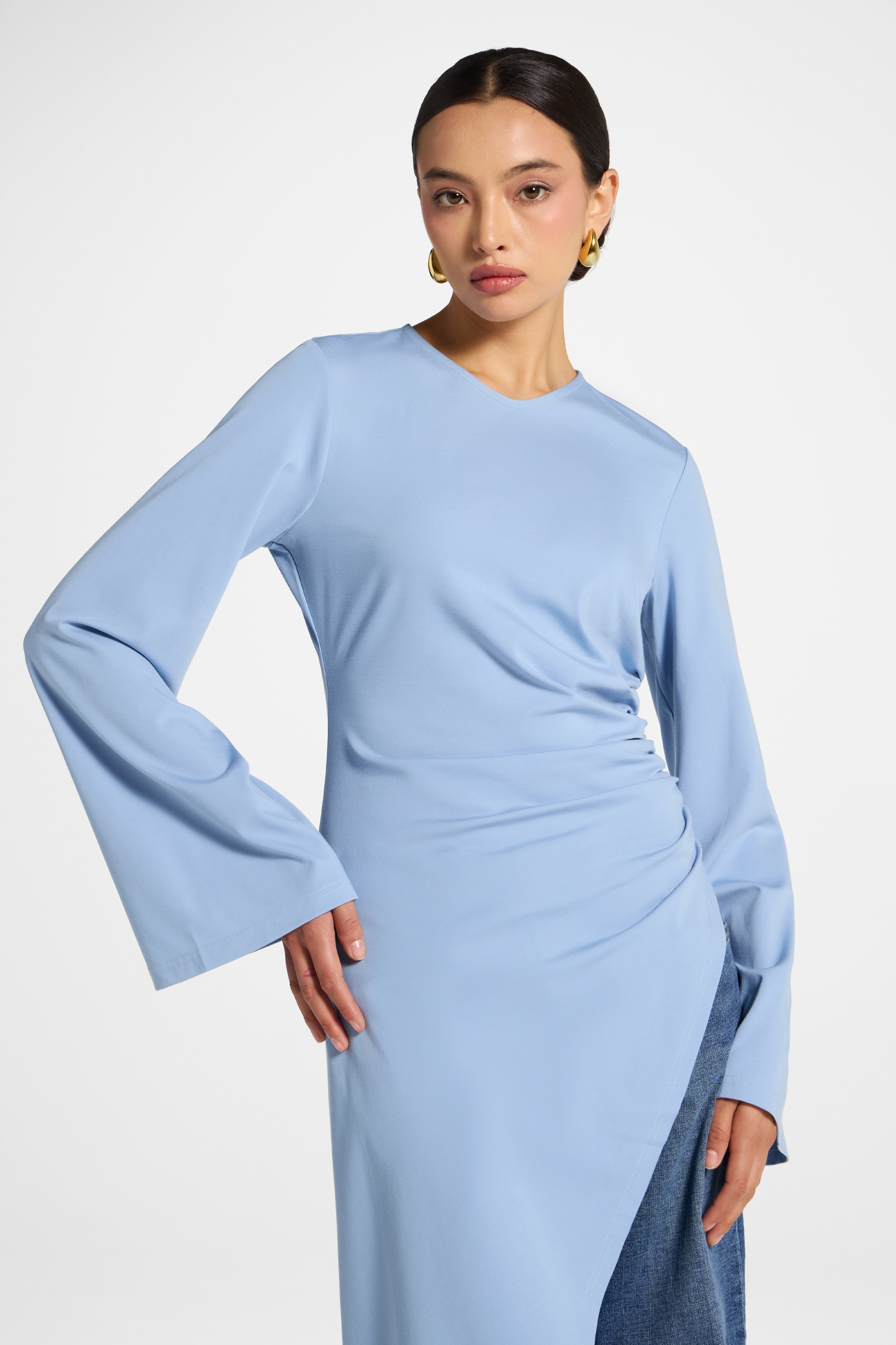 Midi Tunic Top - Sky Abayas Veiled