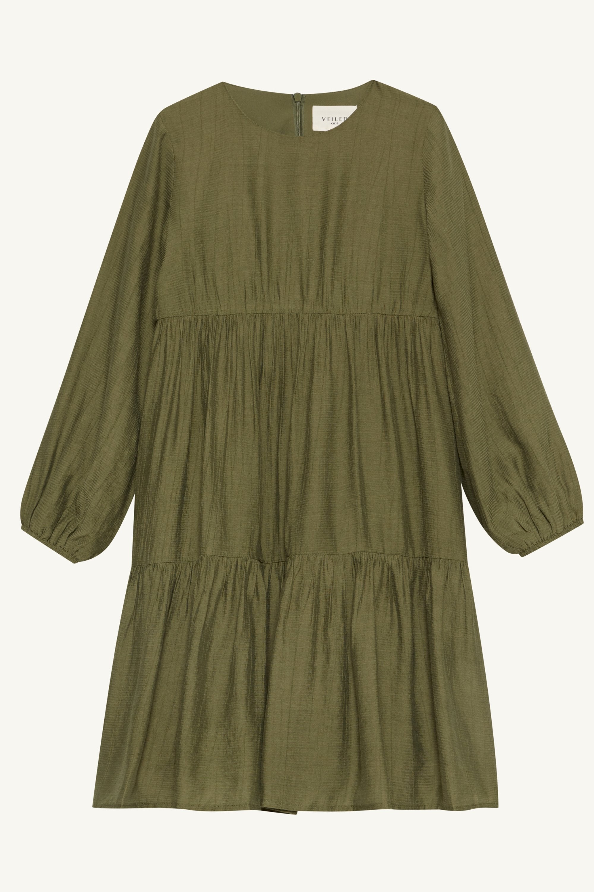 Mila Tiered Dress - Olive Green (Girls) Clothing Veiled 