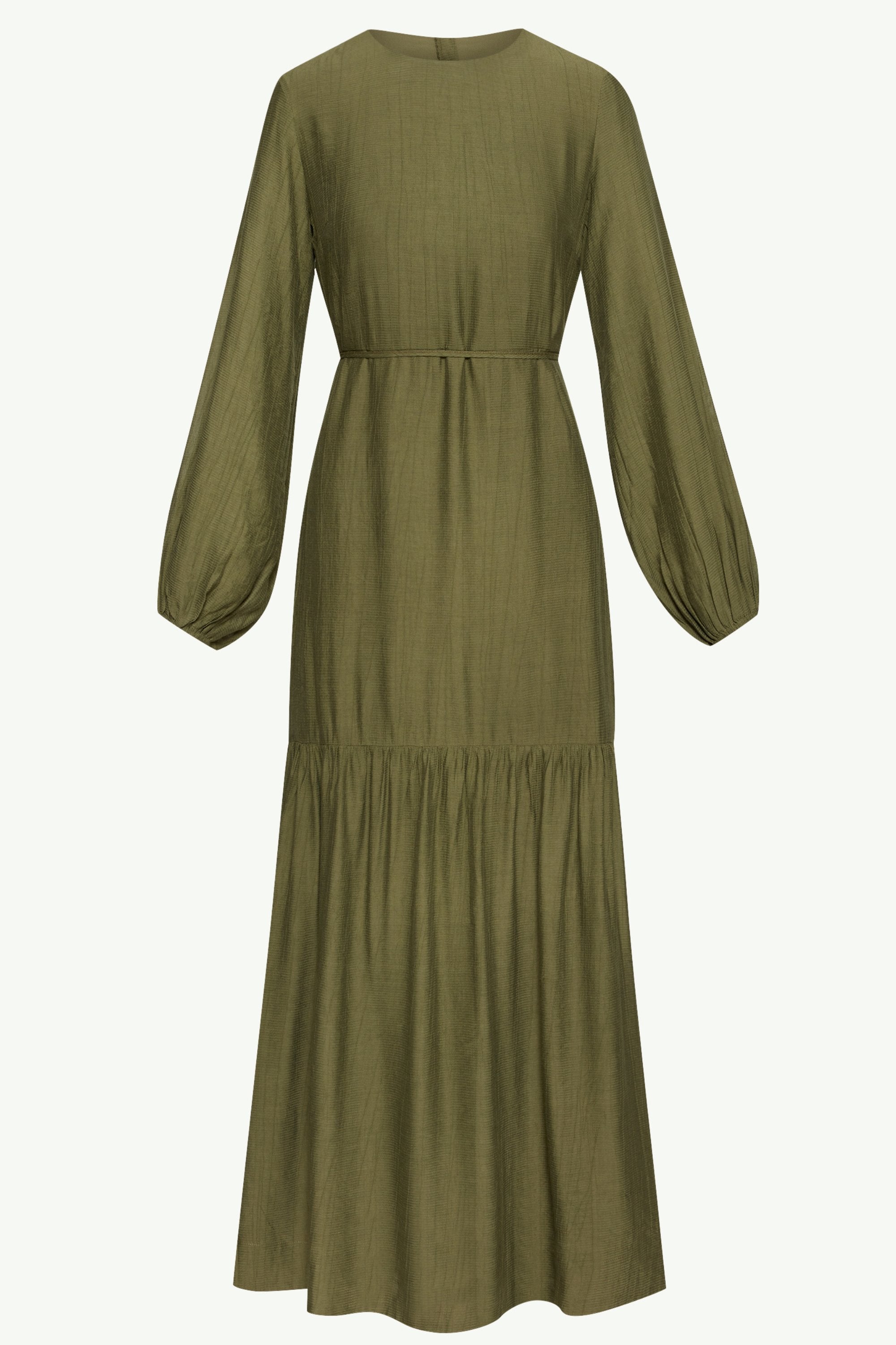 Mila Tiered Maxi Dress - Olive Green Clothing epschoolboard 