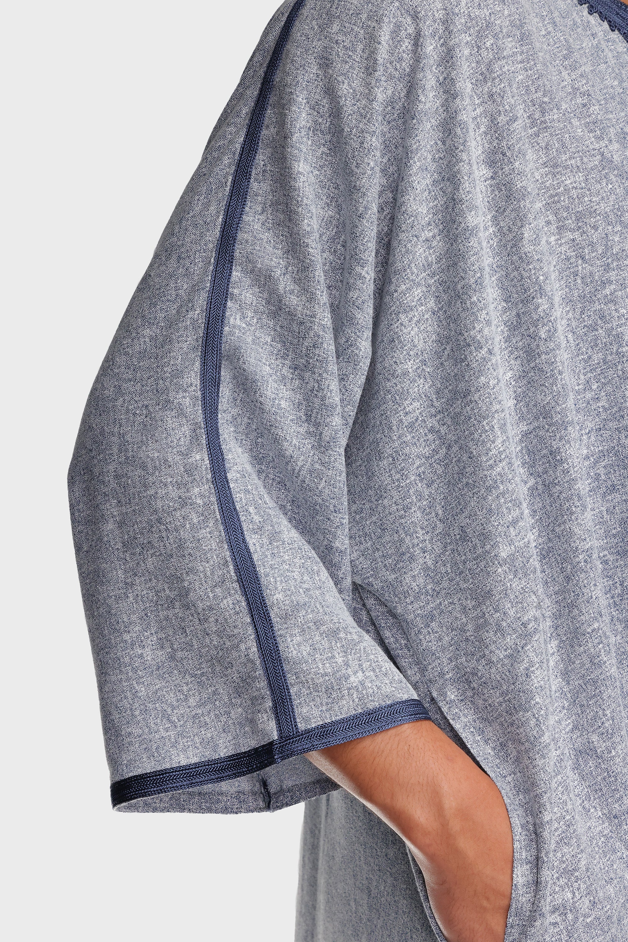 Milan Linen Moroccan Thobe - Blue Mens Veiled