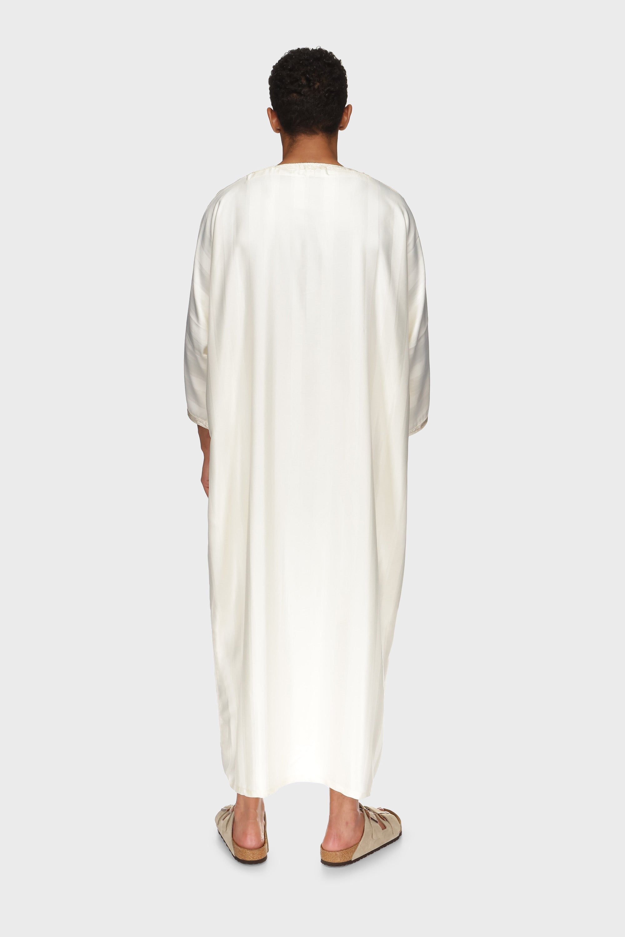 Milan Linen Moroccan Thobe - Off-White Mens Veiled