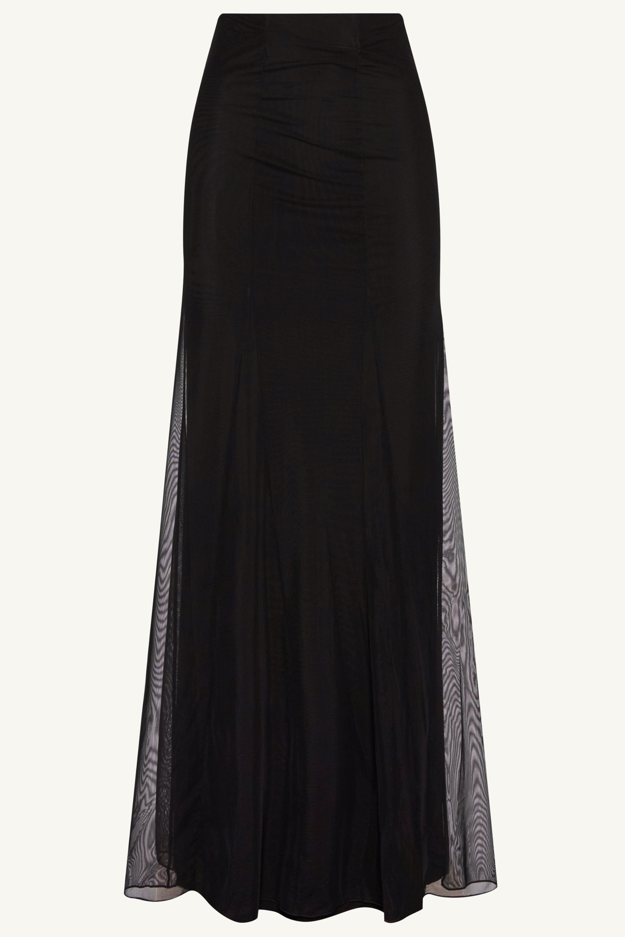 Milia Mesh Maxi Skirt - Black Clothing Veiled 