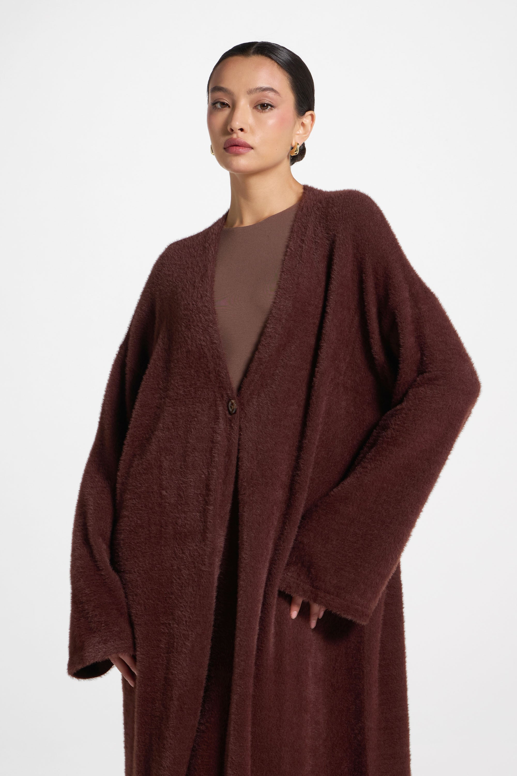 Mink Midi Cardigan Abayas Veiled