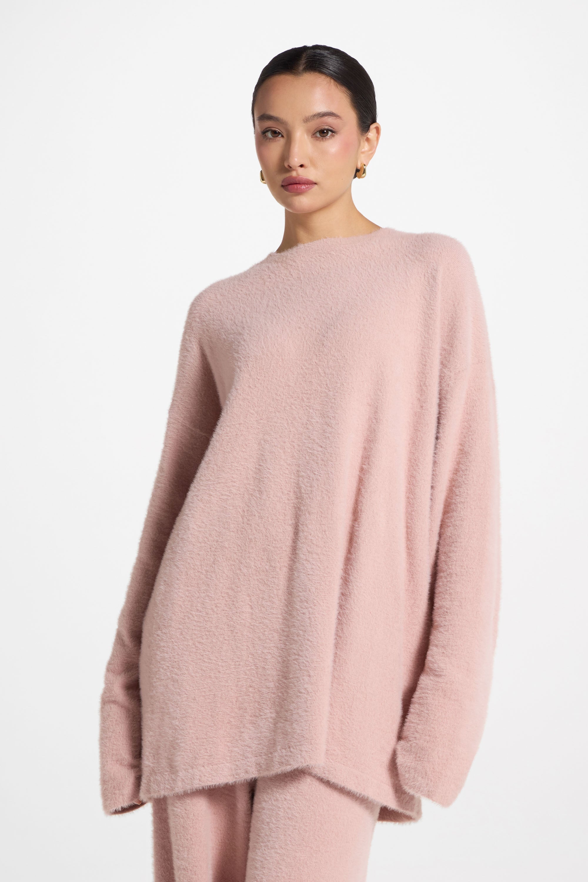 Mink Oversized Sweater - Baby Pink Abayas Veiled