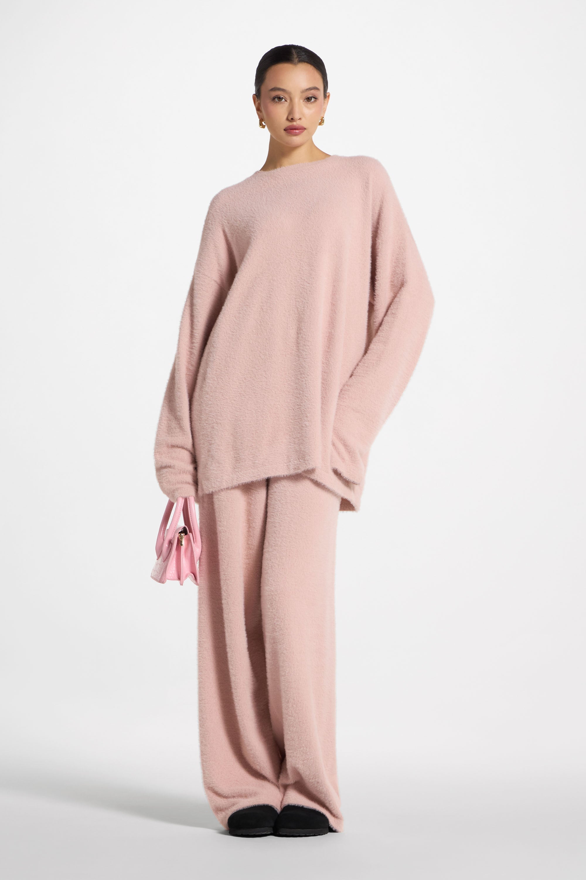 Mink Oversized Sweater - Baby Pink Abayas Veiled