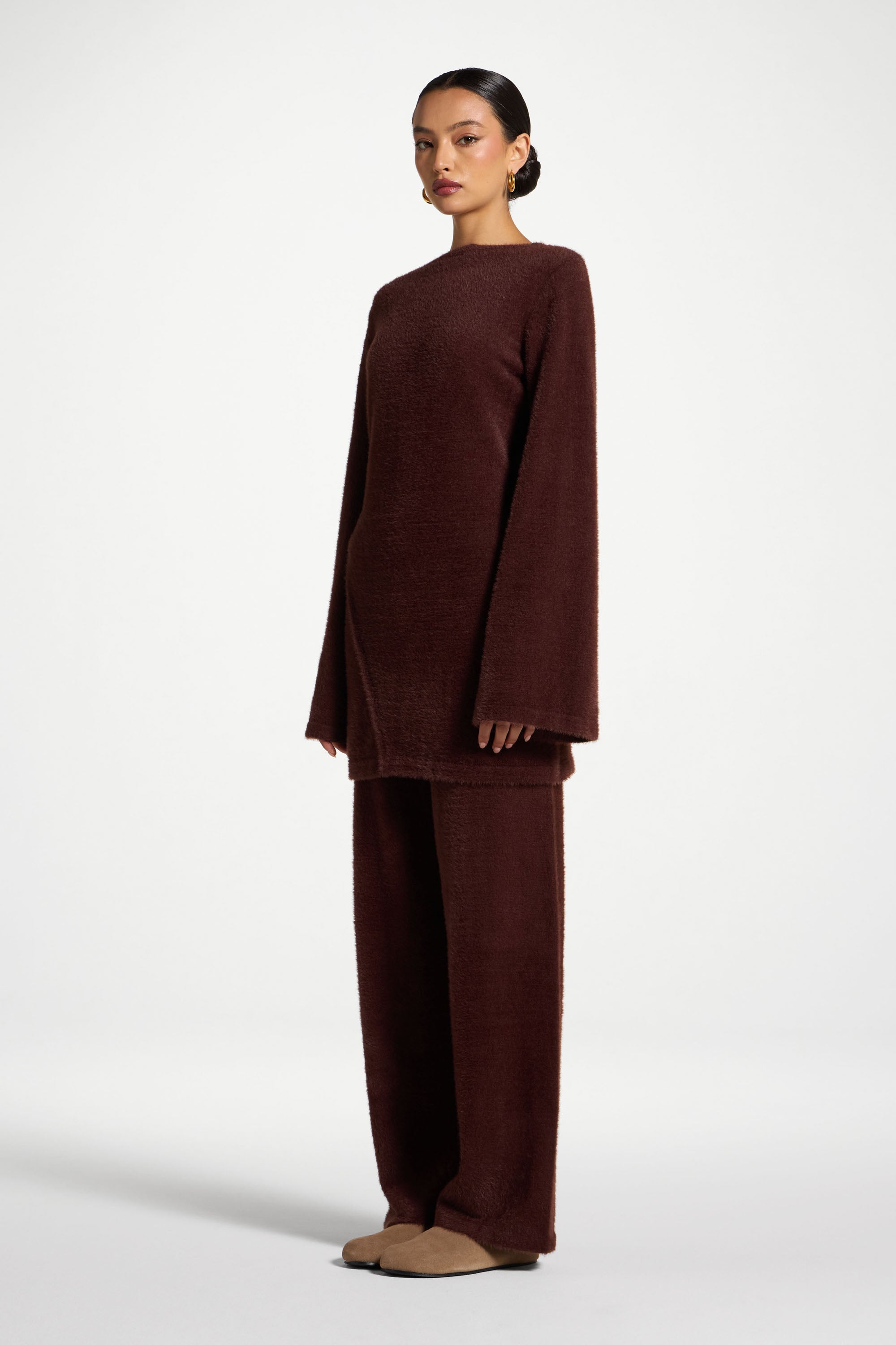 Mink Tunic Sweater - Brown Abayas Veiled