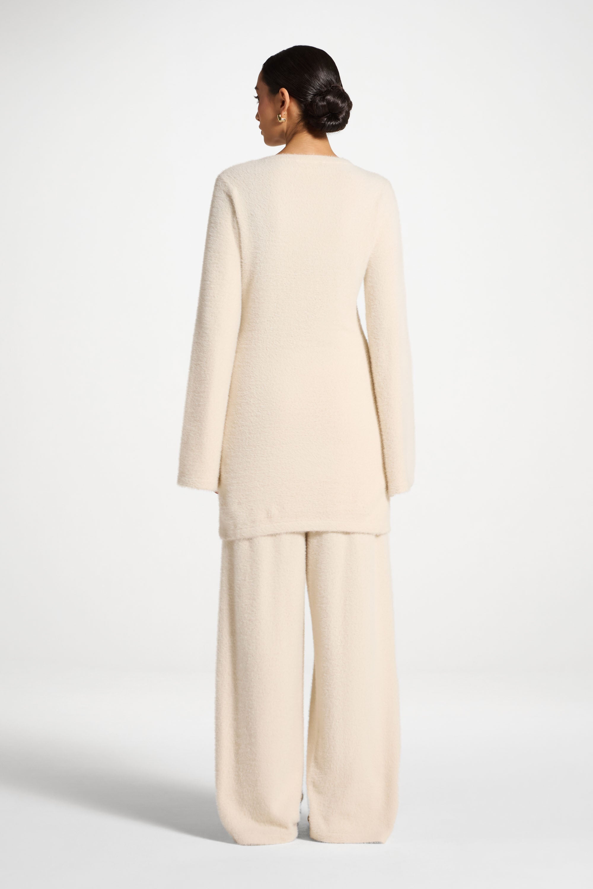 Mink Tunic Sweater - Off White Abayas Veiled
