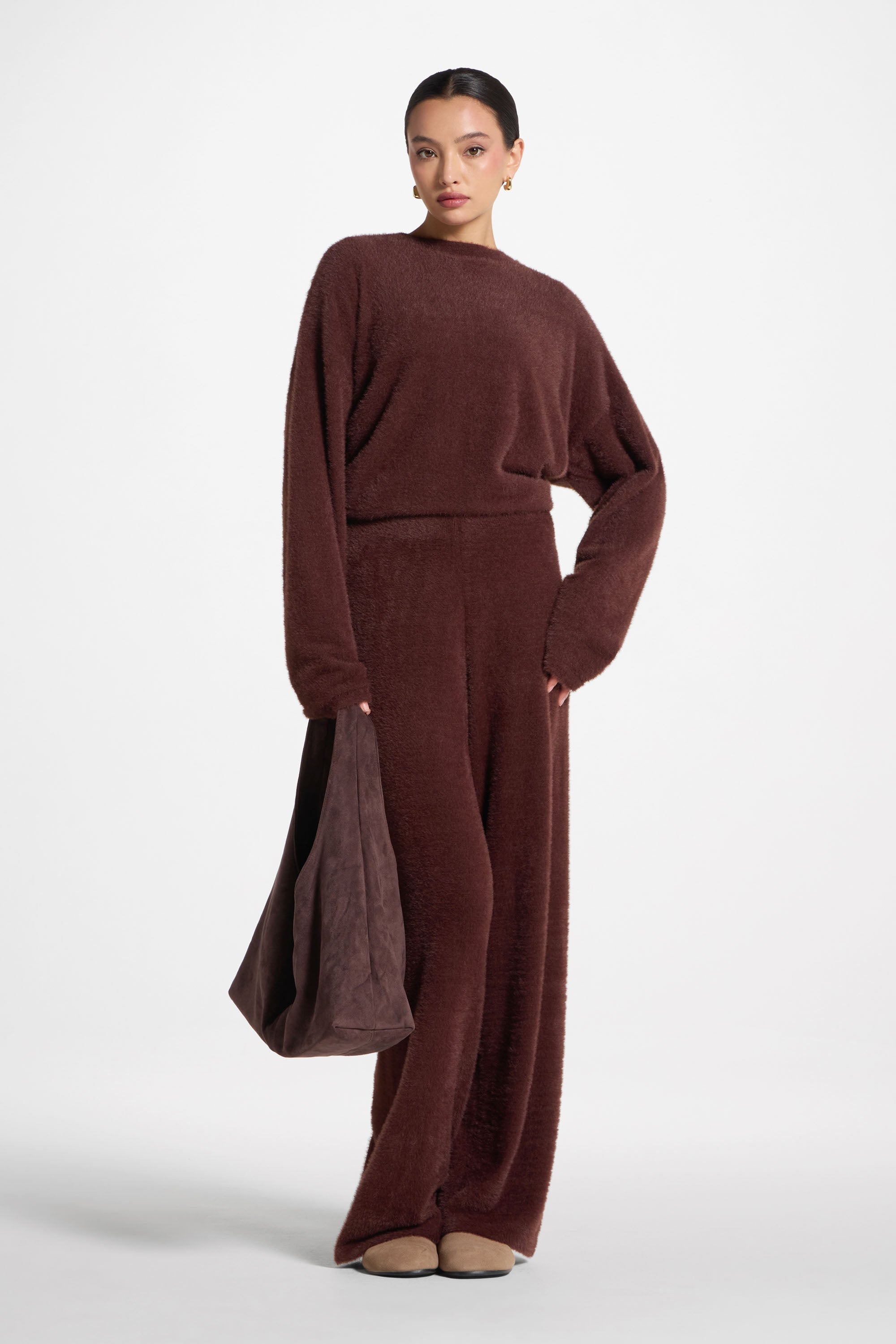 Mink Wide Leg Pants - Brown Abayas Veiled