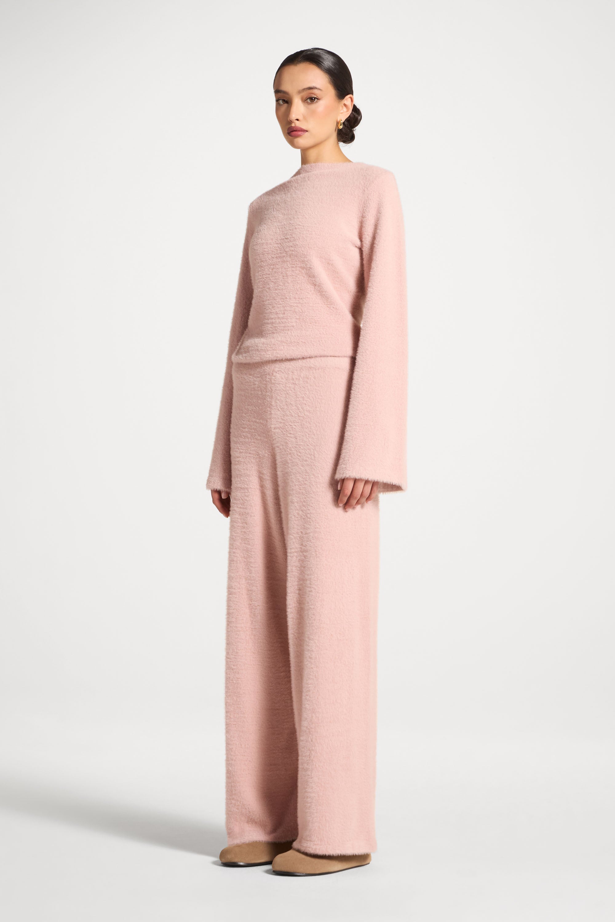Mink Wide Leg Pants - Pink Abayas Veiled