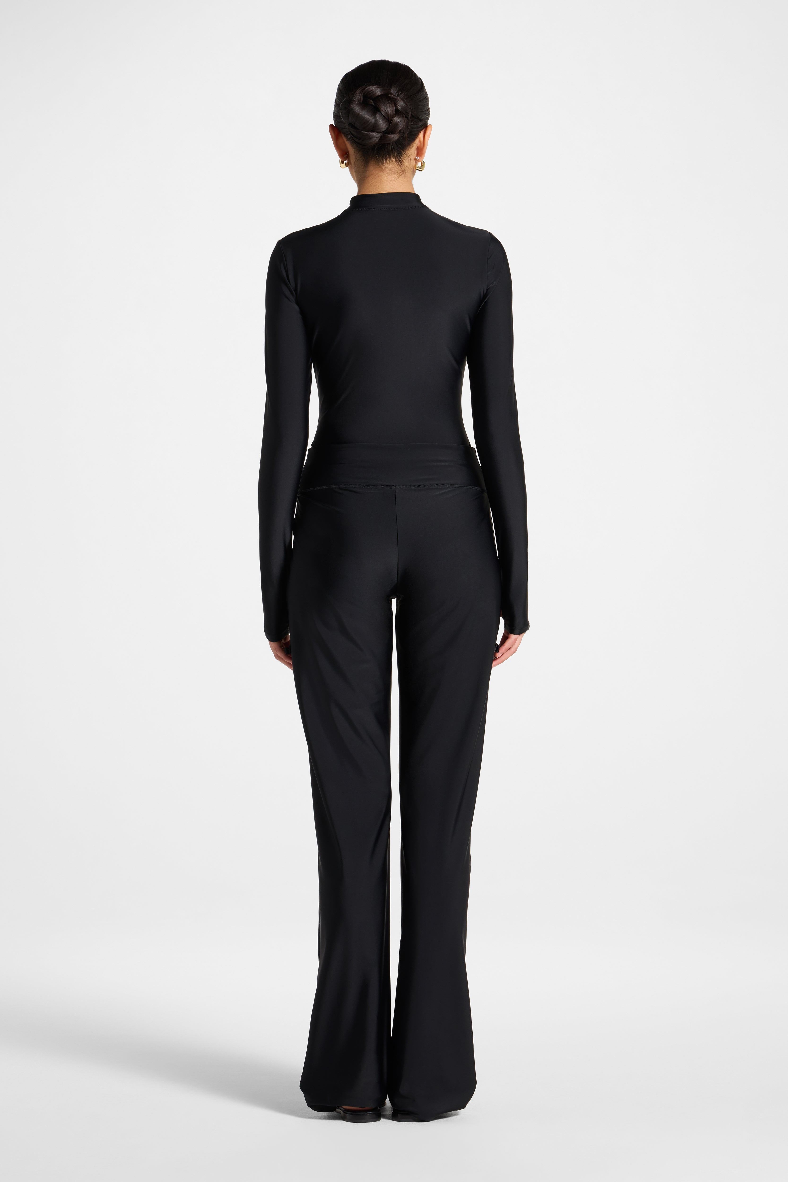 Mock Neck Swimsuit - Black Swim Veiled