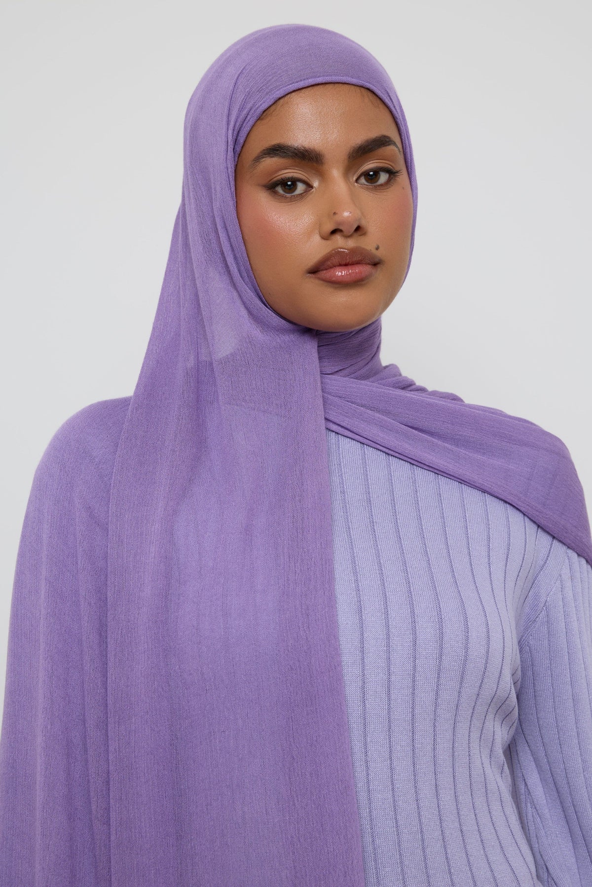 Modal Crinkle Fringe Hijab - Amethyst Hijabs Veiled