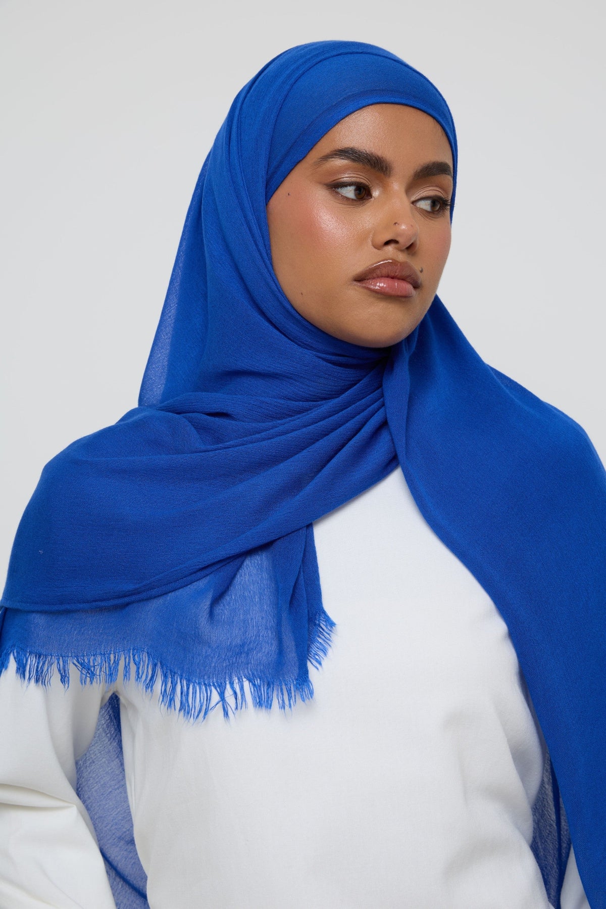 Modal Crinkle Fringe Hijab - Marina Hijabs Veiled