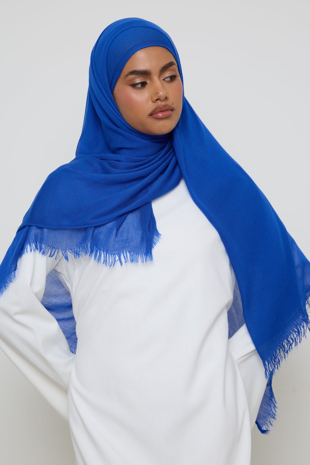 Modal Crinkle Fringe Hijab - Marina Hijabs Veiled