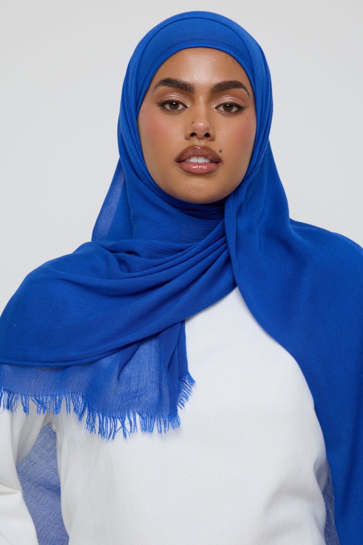 Modal Crinkle Fringe Hijab - Marina Hijabs Veiled