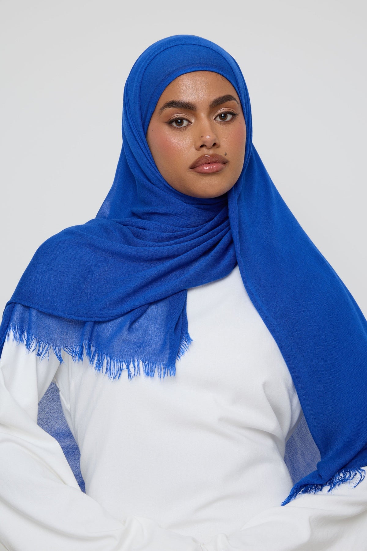 Modal Crinkle Fringe Hijab - Marina Hijabs Veiled